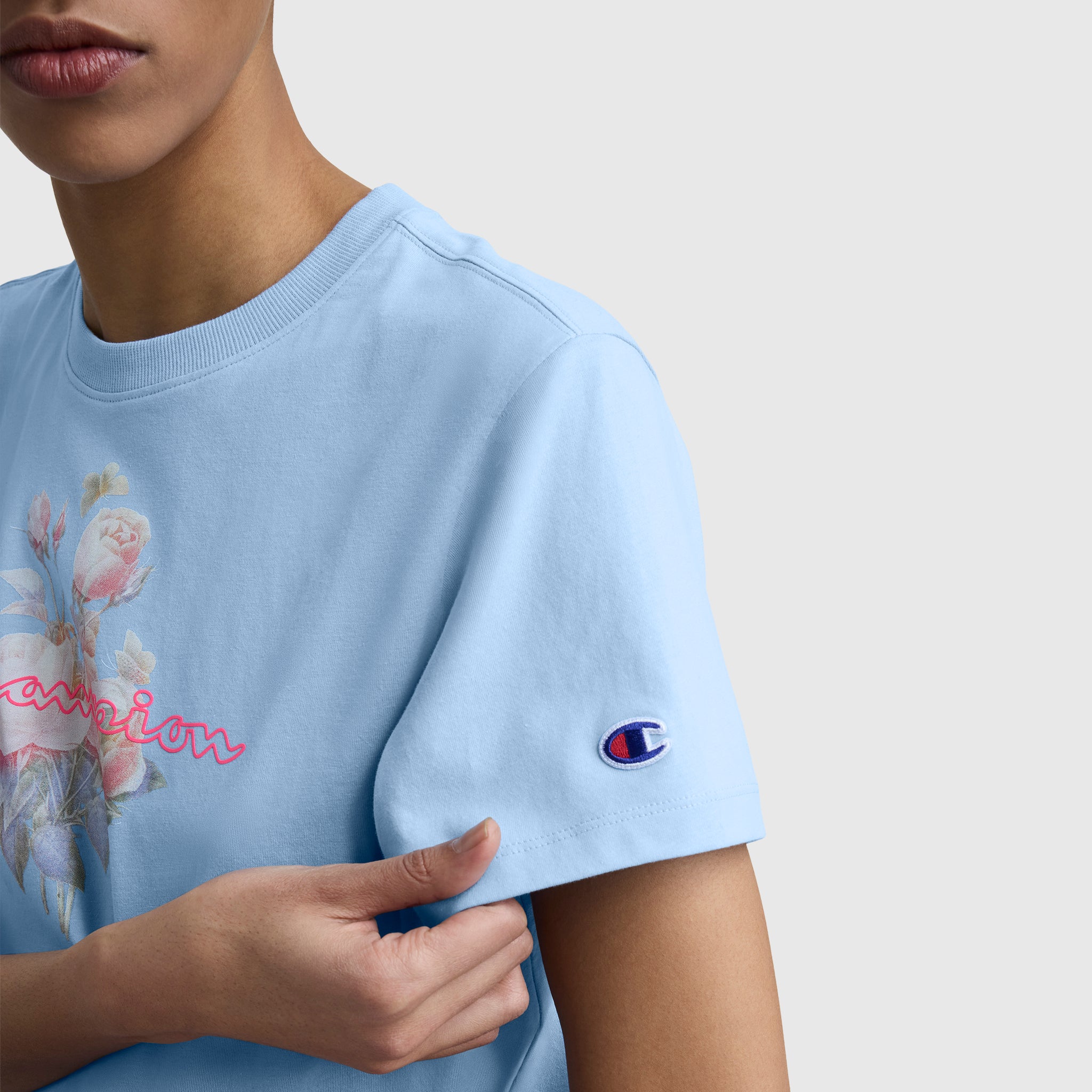Blurred Roses Graphic T-Shirt, C Logo - Image 3