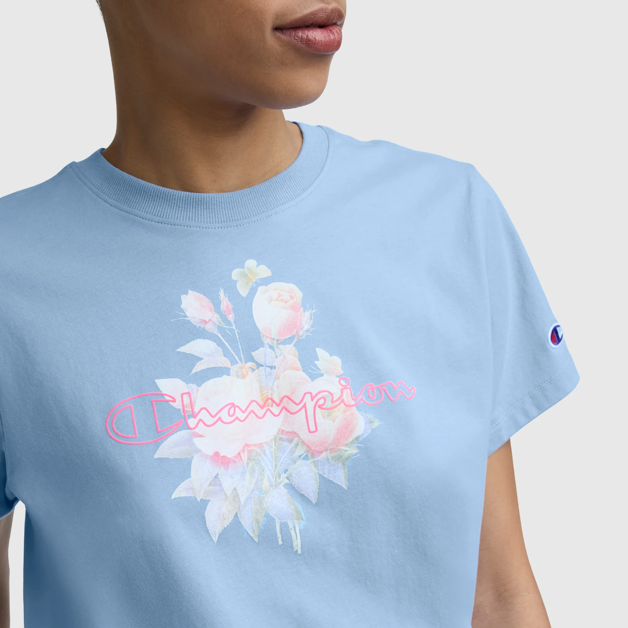 Blurred Roses Graphic T-Shirt, C Logo - Image 4