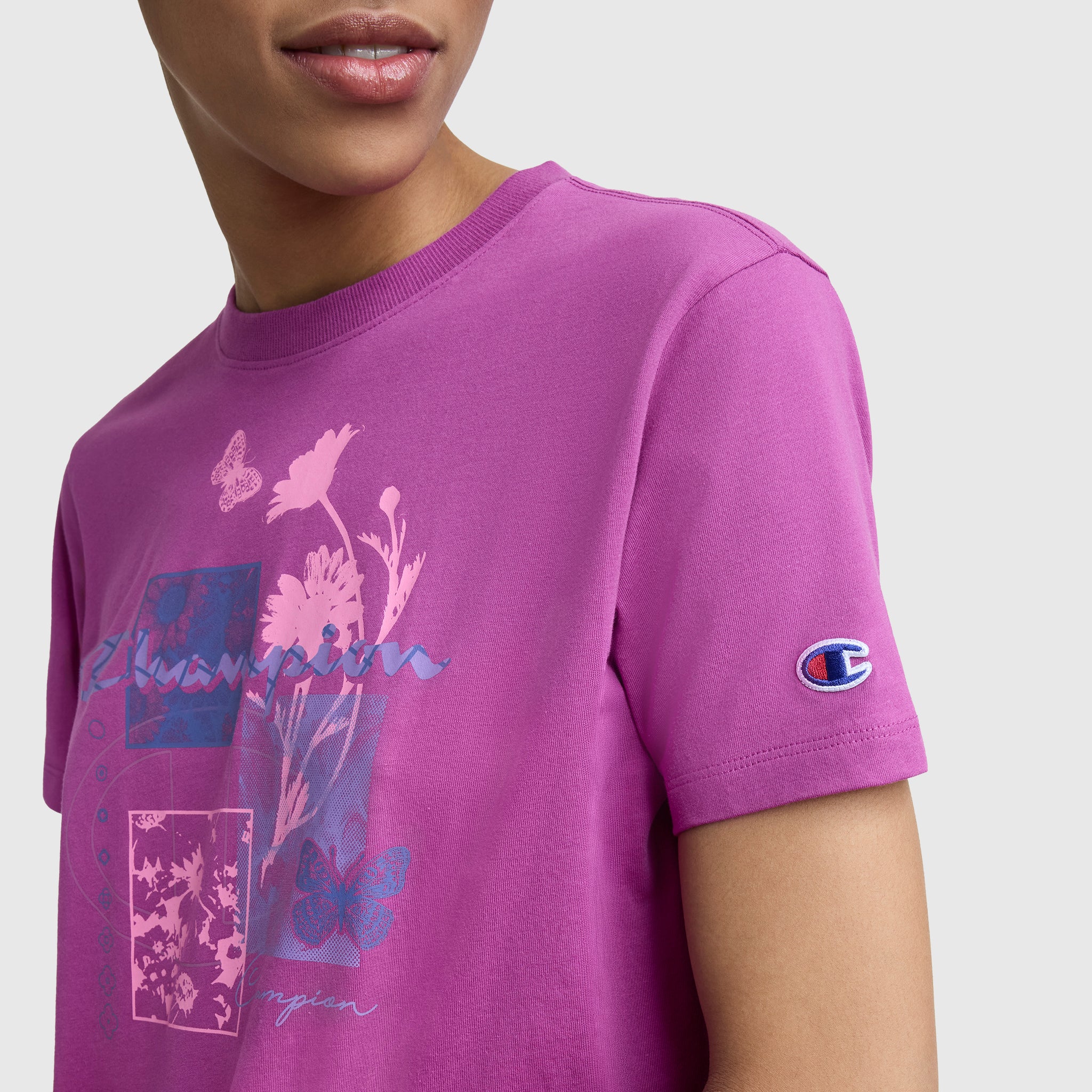 Butterfly Collage Graphic T-Shirt, C Logo - Image 3