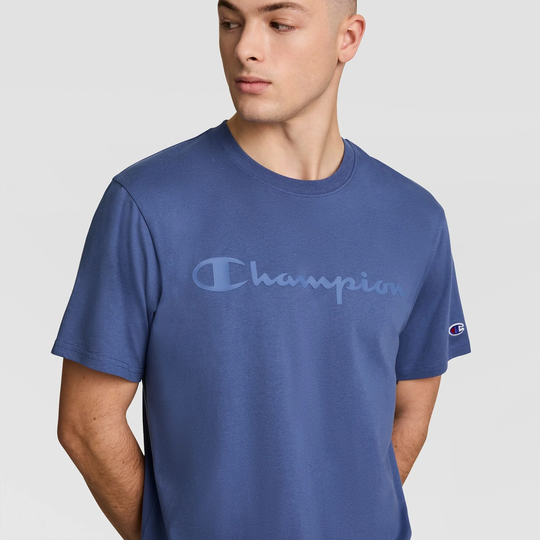 Classic Graphic T-Shirt, Tonal Script Logo - Image 3