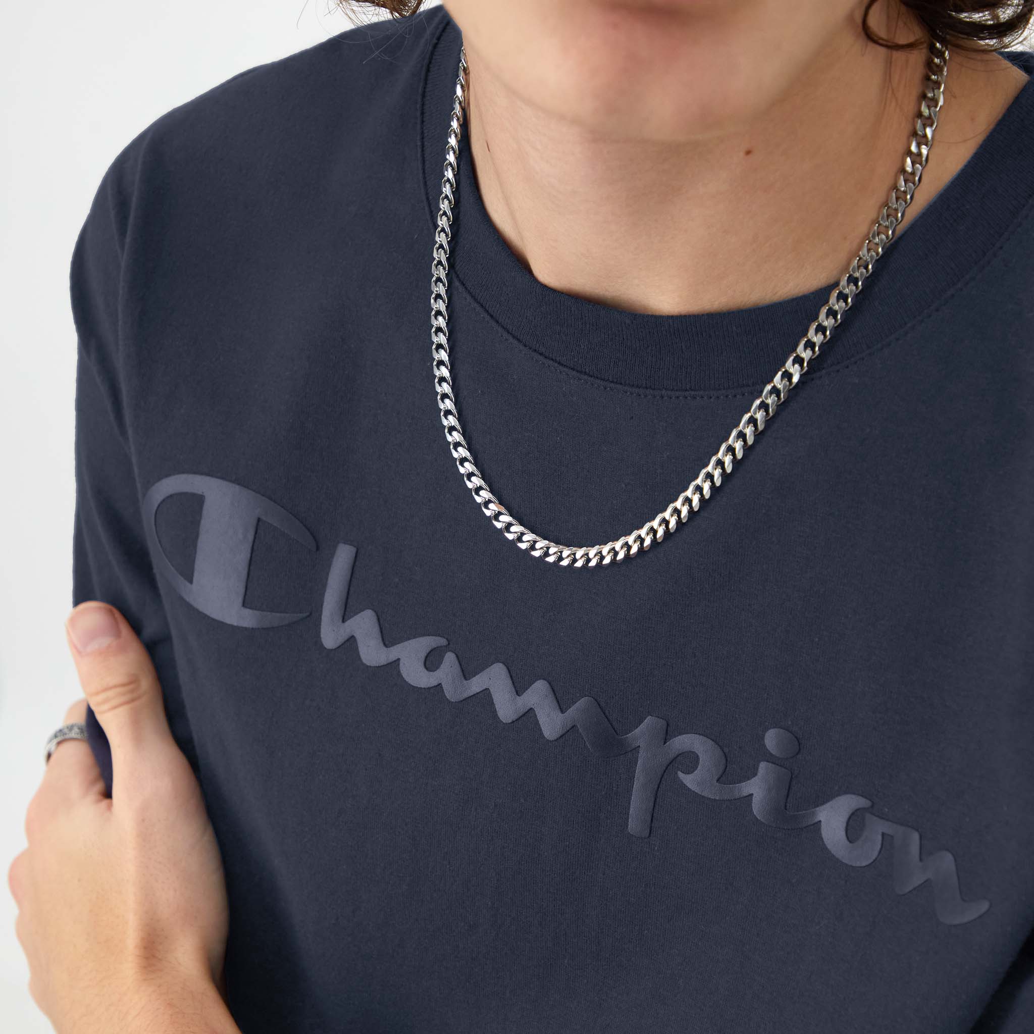 Classic Graphic T-Shirt, Tonal Script Logo - Image 4