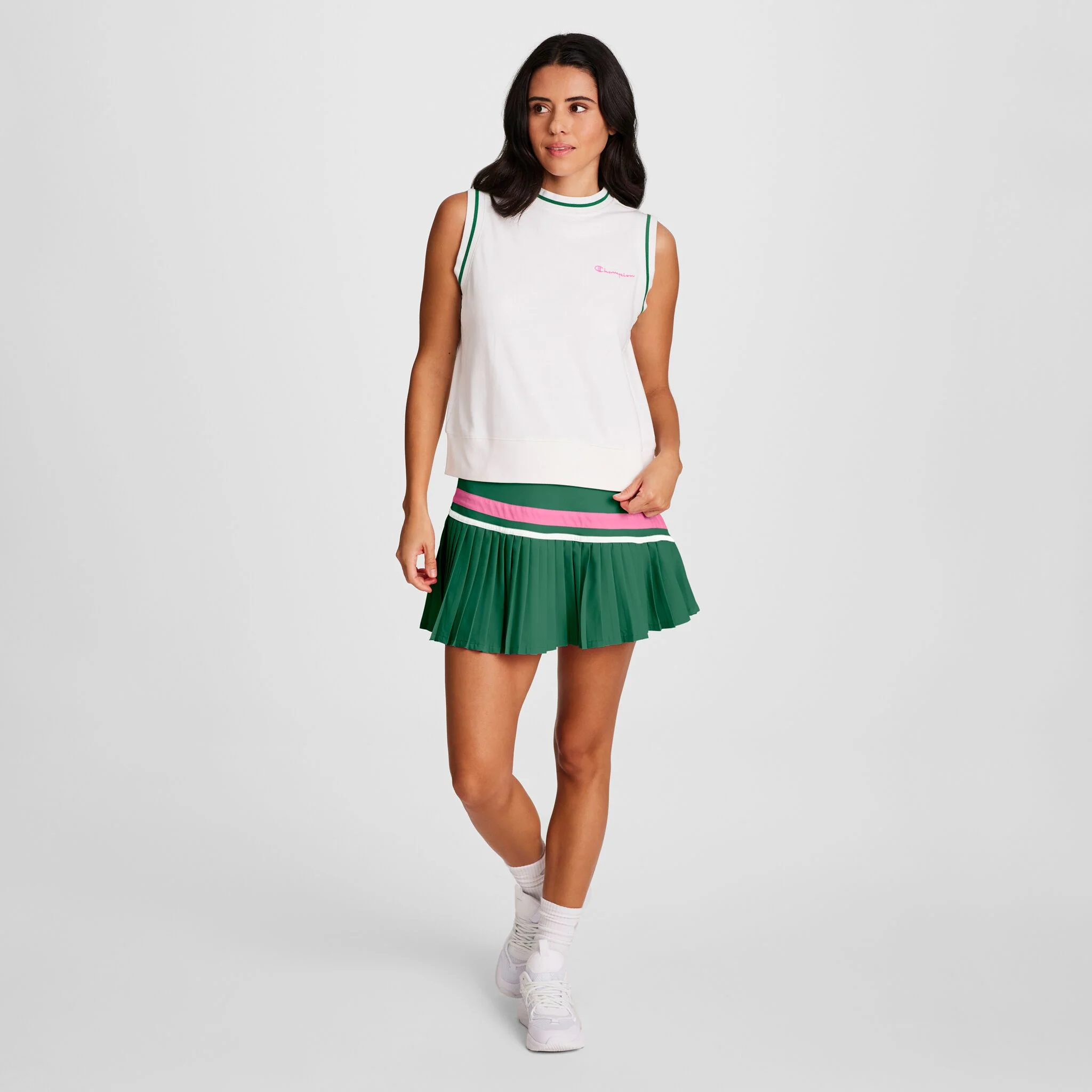 Country Club Sleeveless Top, Embroidered Script Logo - Image 5