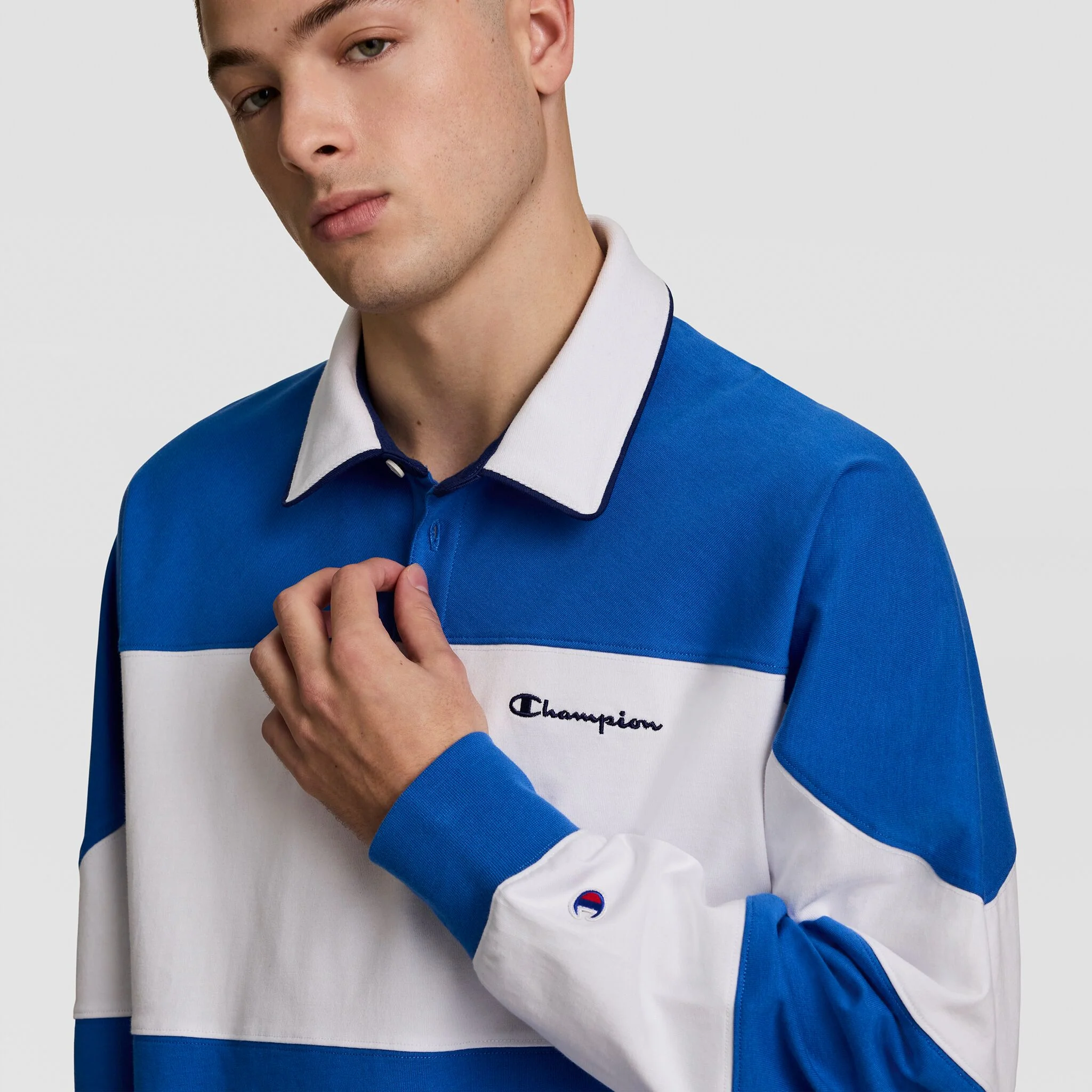 Gridiron Blocked Long Sleeve Rugby, Script Logo - Image 3