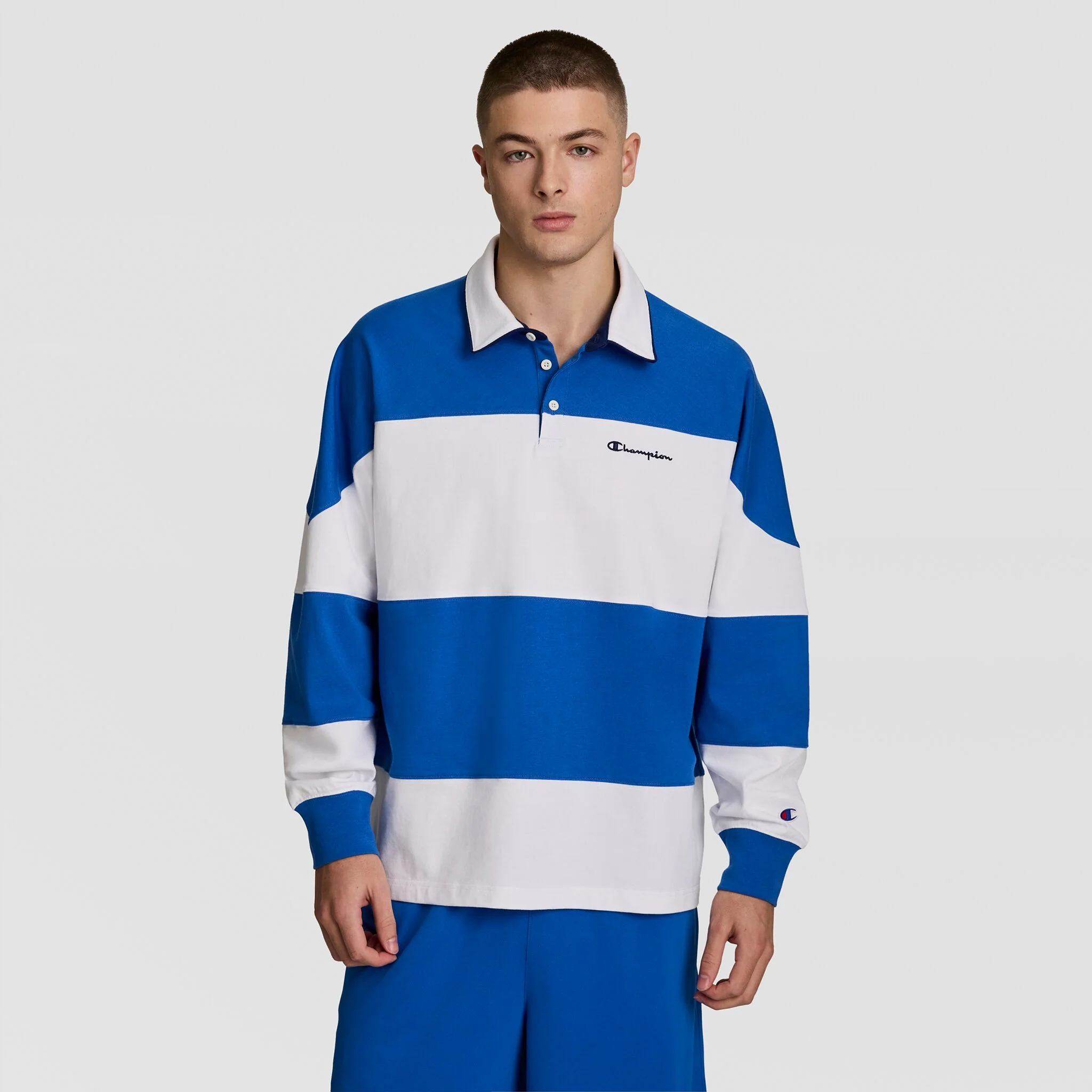 Gridiron Blocked Long Sleeve Rugby, Script Logo - Image 5