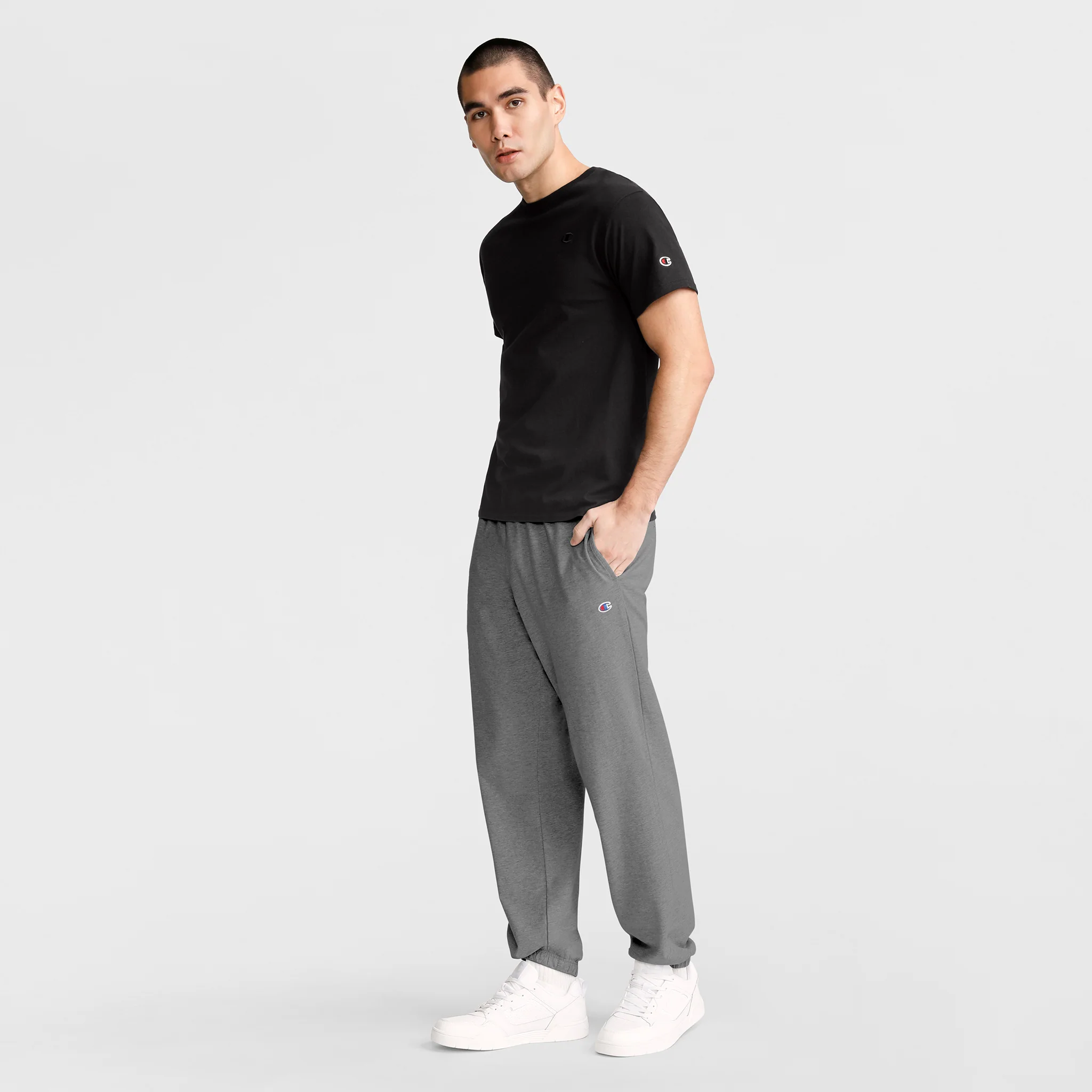 Lightweight Lounge Pants, Cinched Hem, C Logo - Image 5