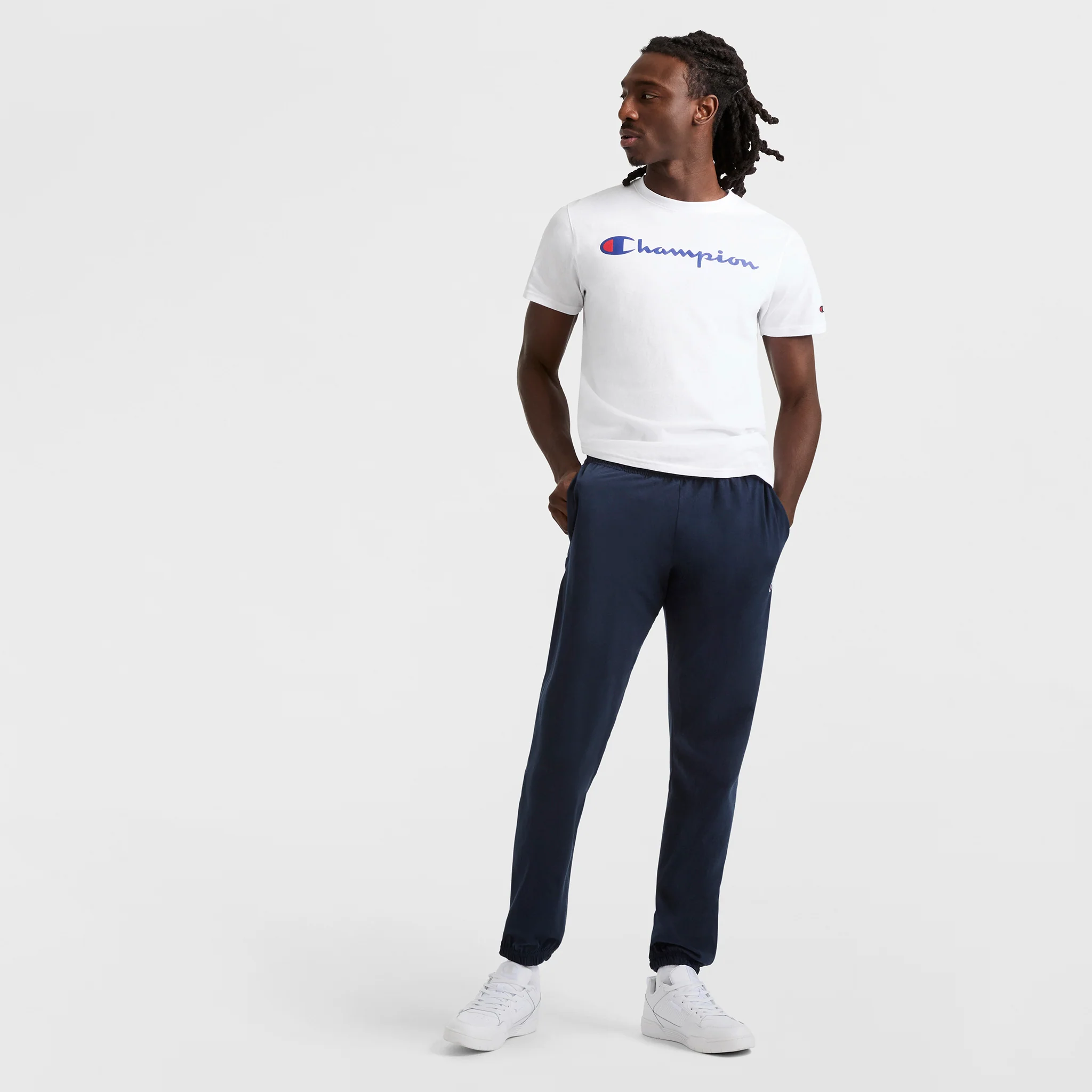 Lightweight Lounge Pants, Cinched Hem, C Logo - Image 6