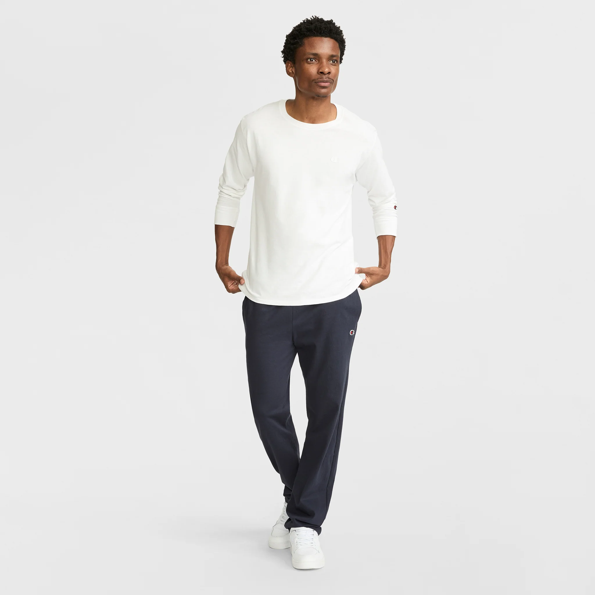 Lightweight Lounge Pants, Open Hem, C Logo - Image 4