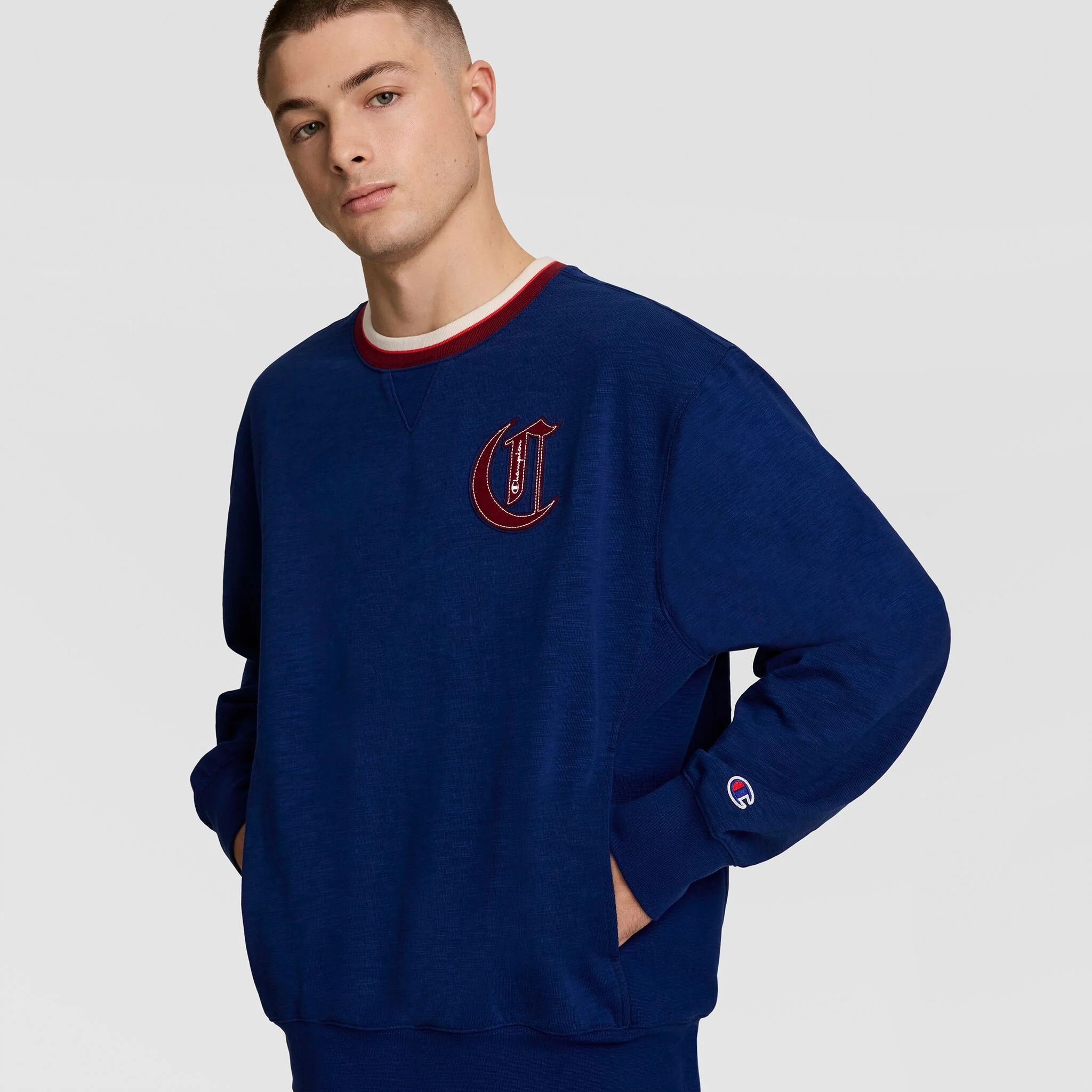 Modern Retro Washed Crew Sweatshirt, C Logo - Image 3