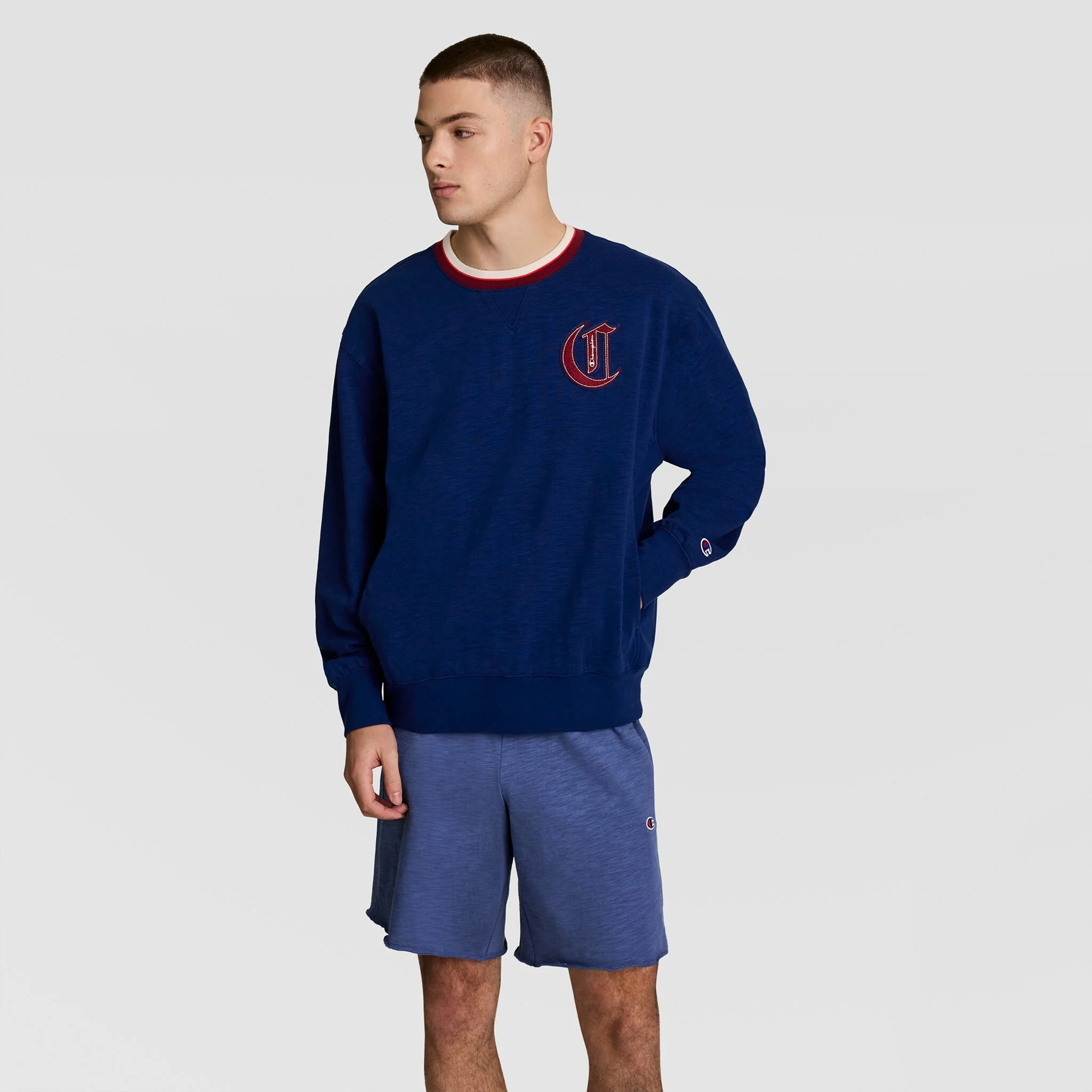 Modern Retro Washed Crew Sweatshirt, C Logo - Image 5