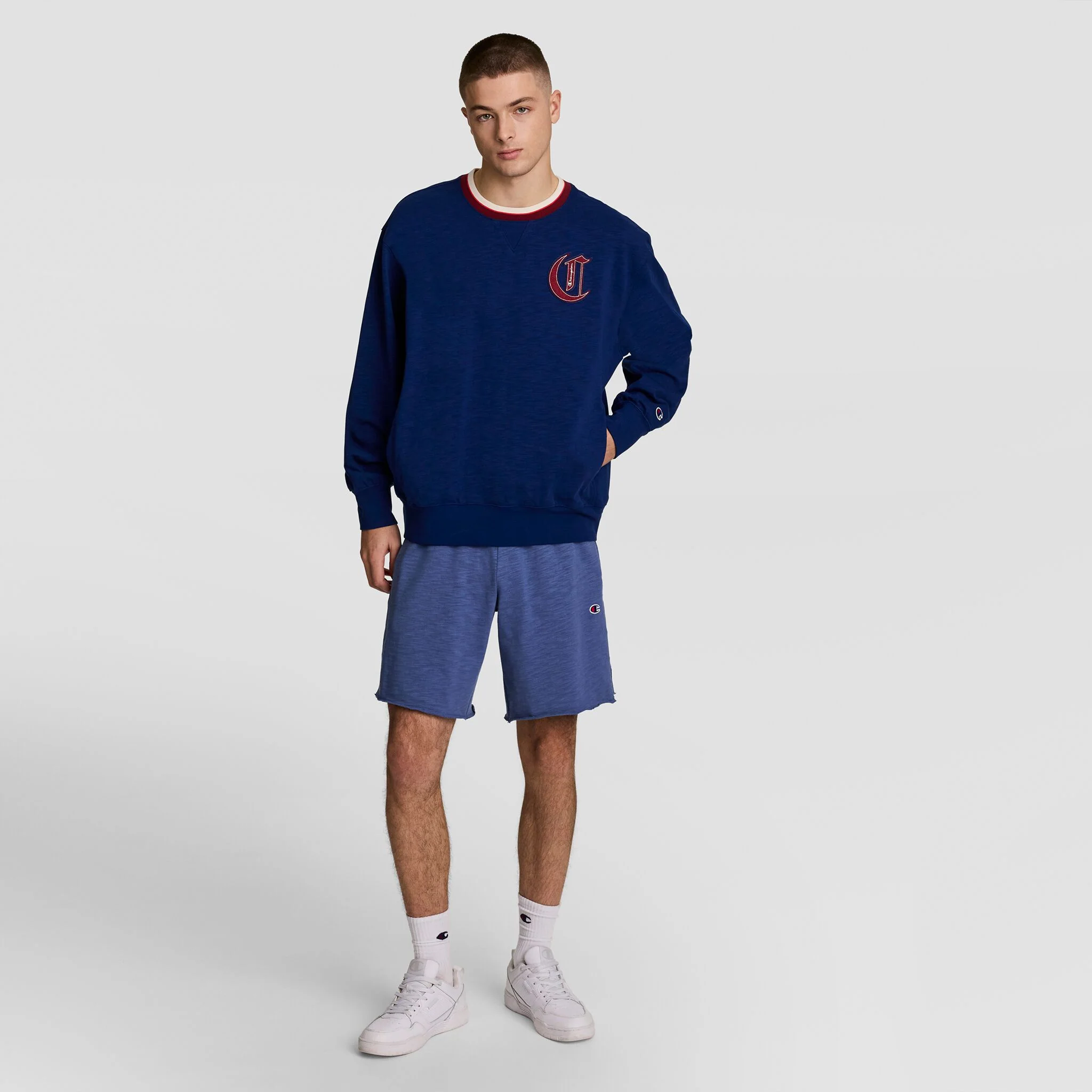 Modern Retro Washed Crew Sweatshirt, C Logo - Image 6