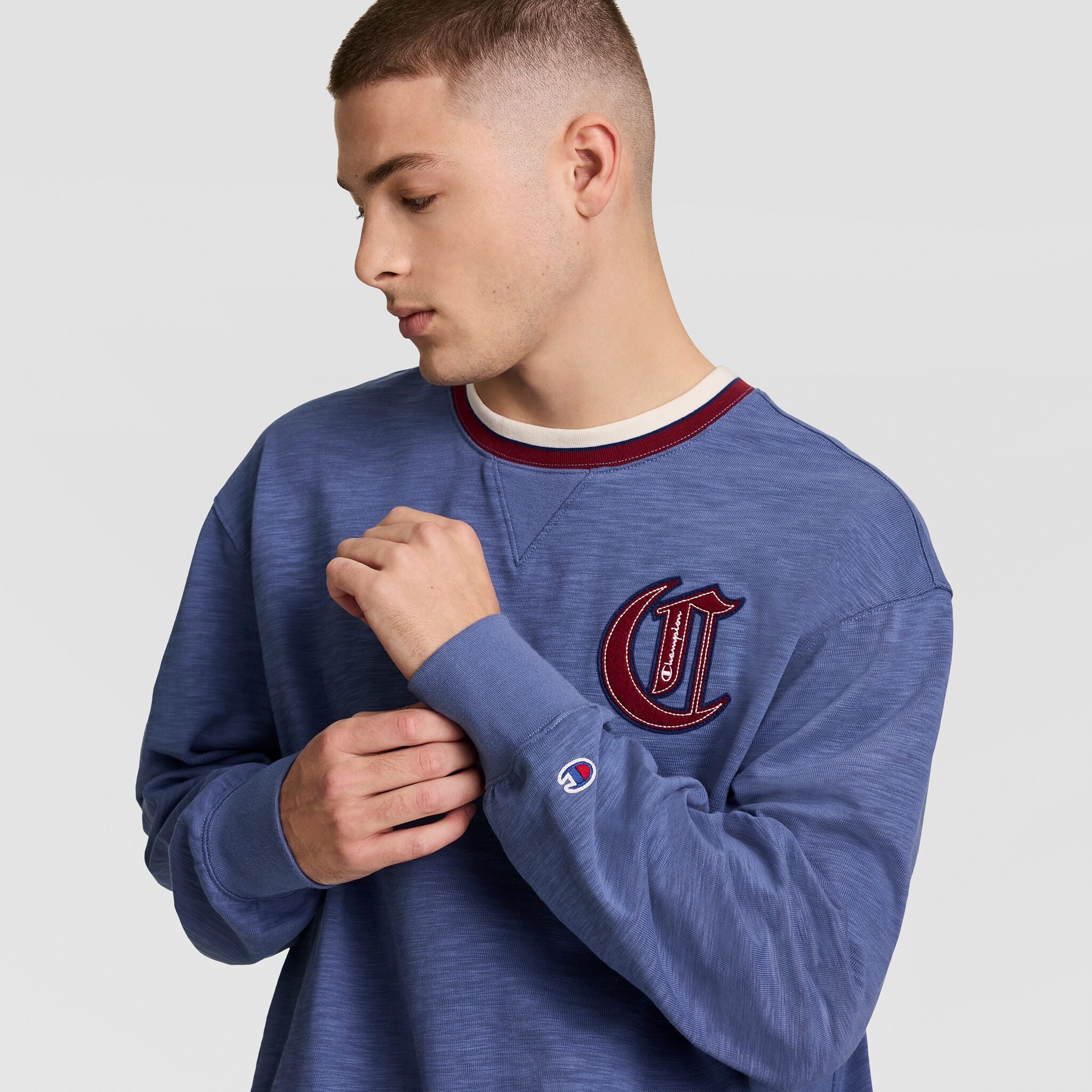 Modern Retro Washed Crew Sweatshirt, C Logo - Image 3