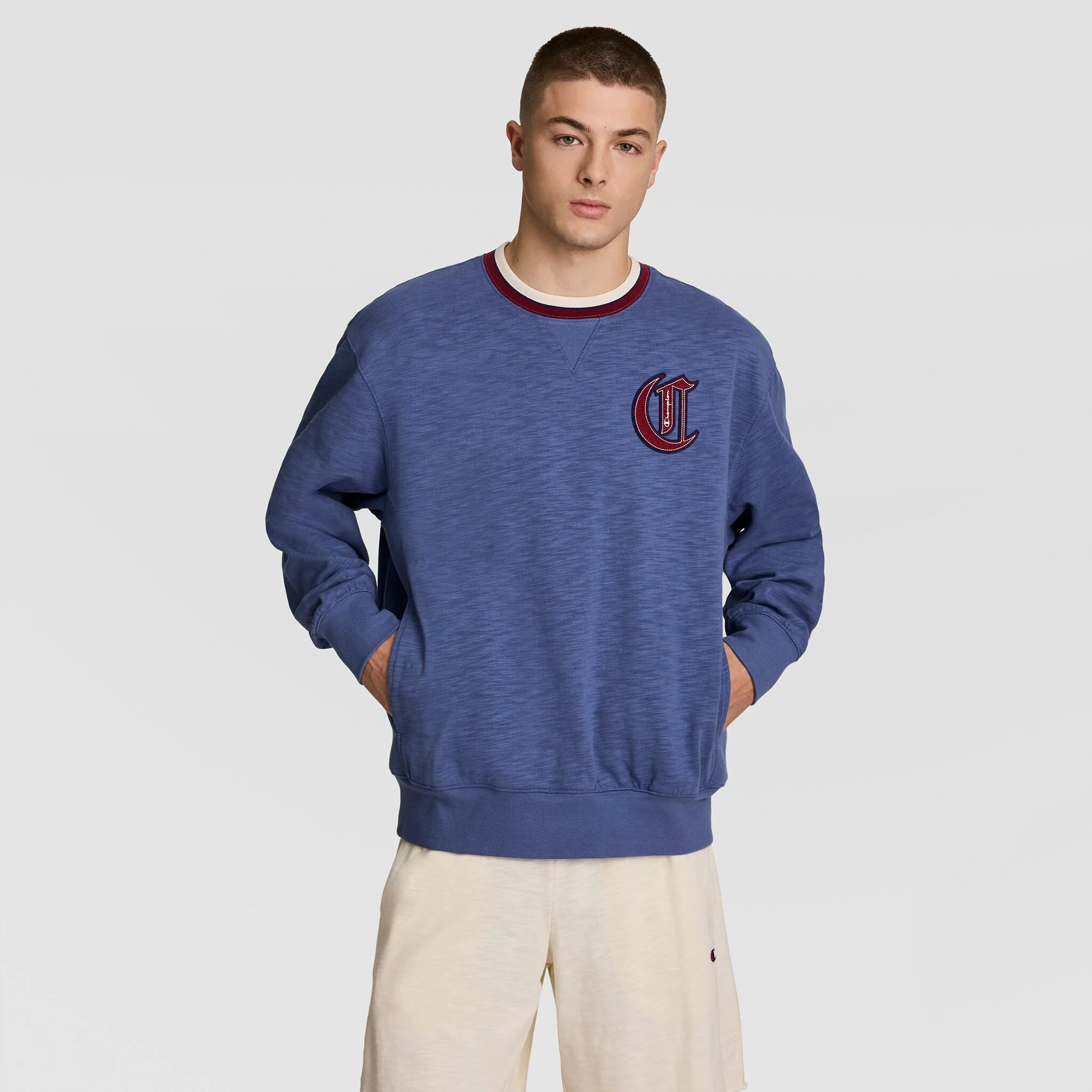 Modern Retro Washed Crew Sweatshirt, C Logo - Image 5