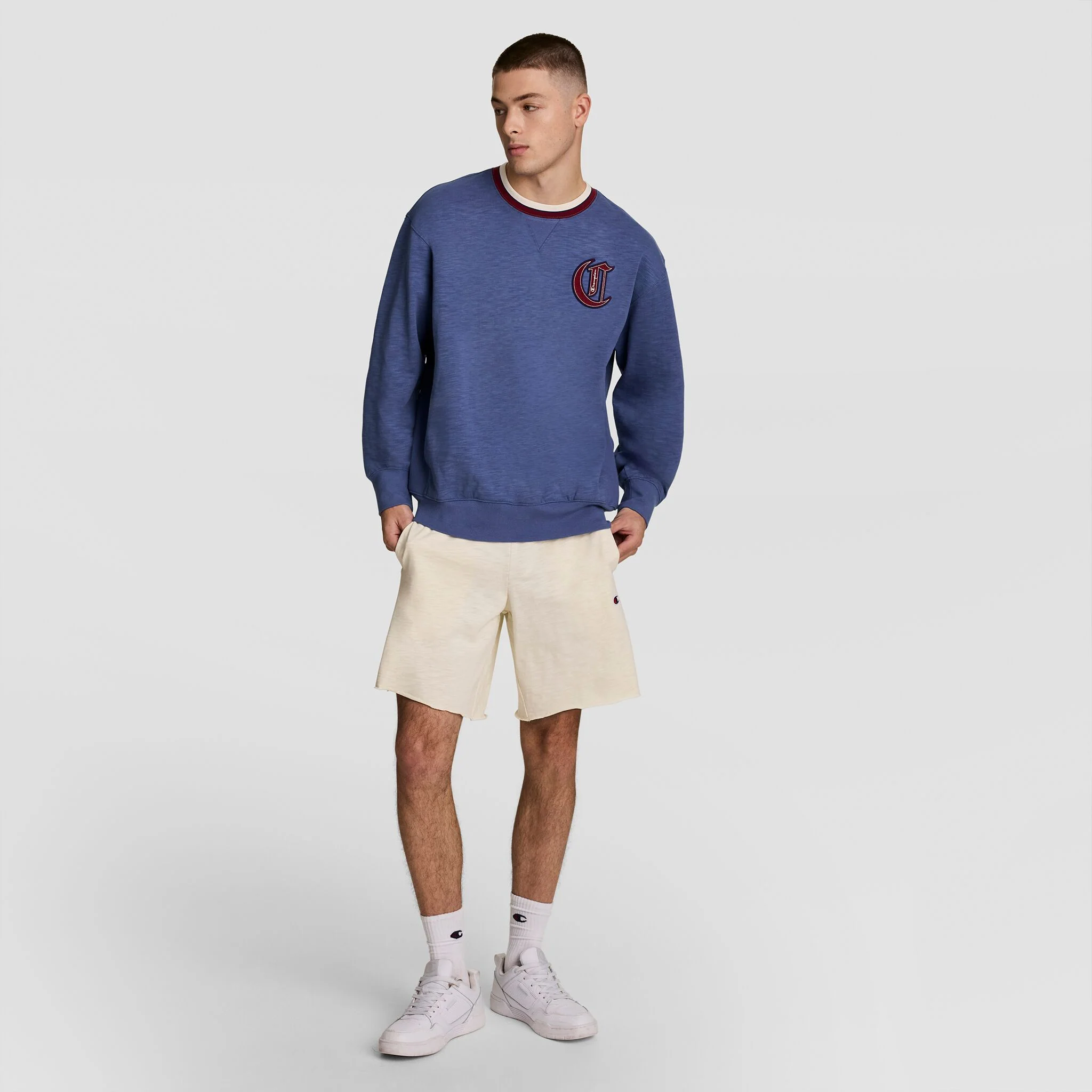Modern Retro Washed Crew Sweatshirt, C Logo - Image 6