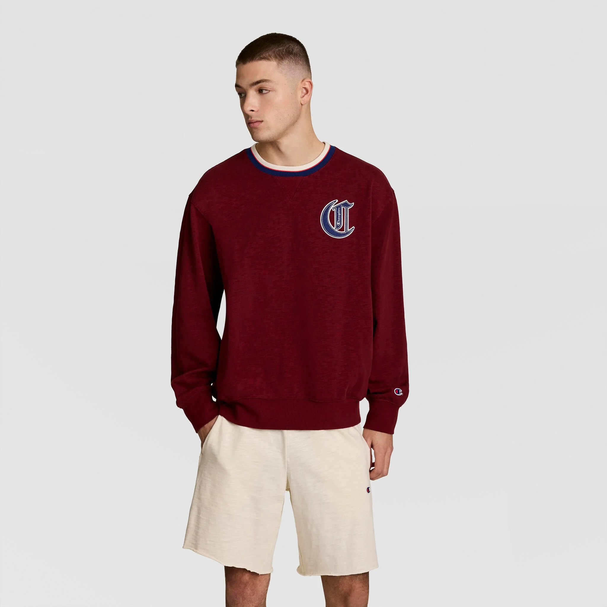 Modern Retro Washed Crew Sweatshirt, C Logo - Image 4