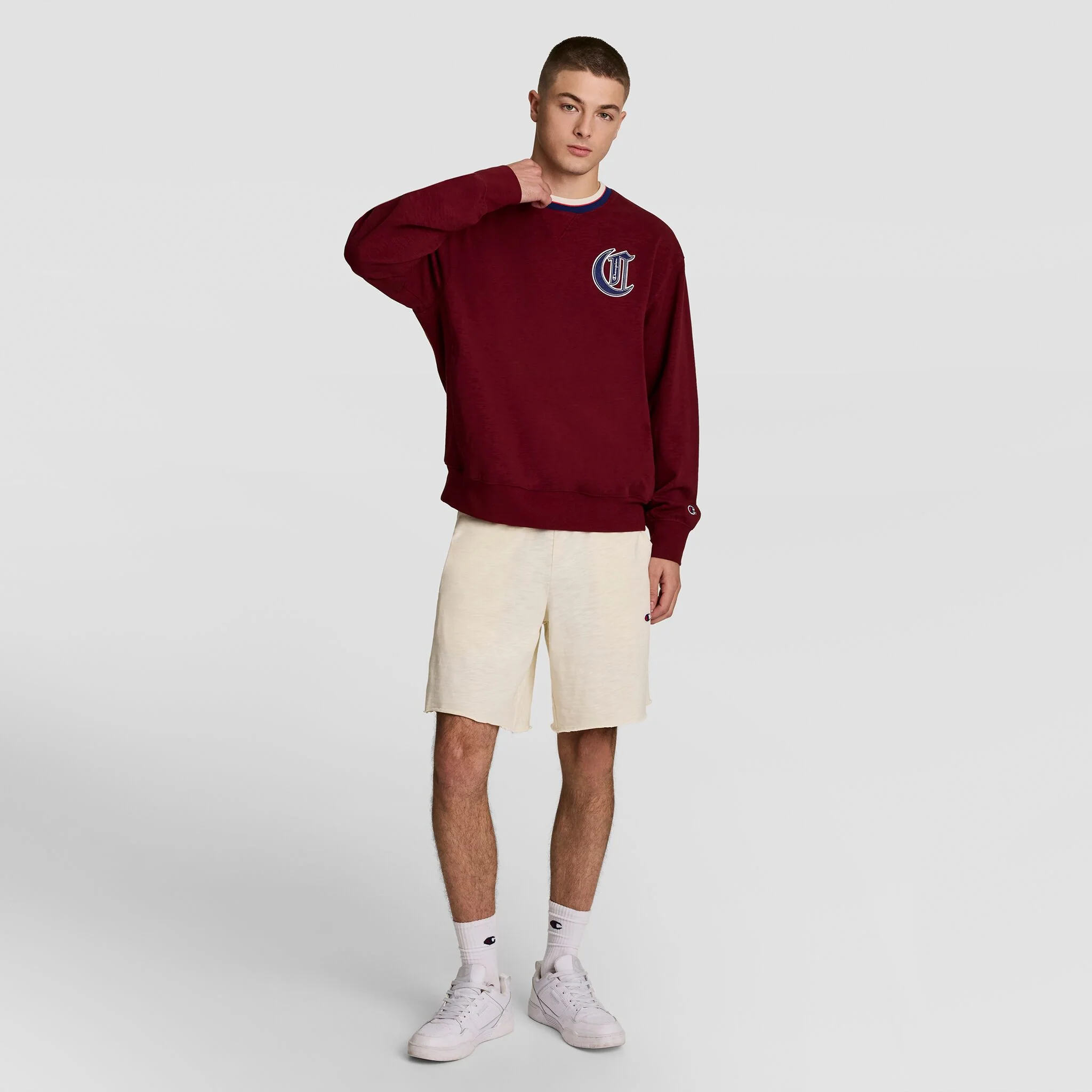 Modern Retro Washed Crew Sweatshirt, C Logo - Image 5