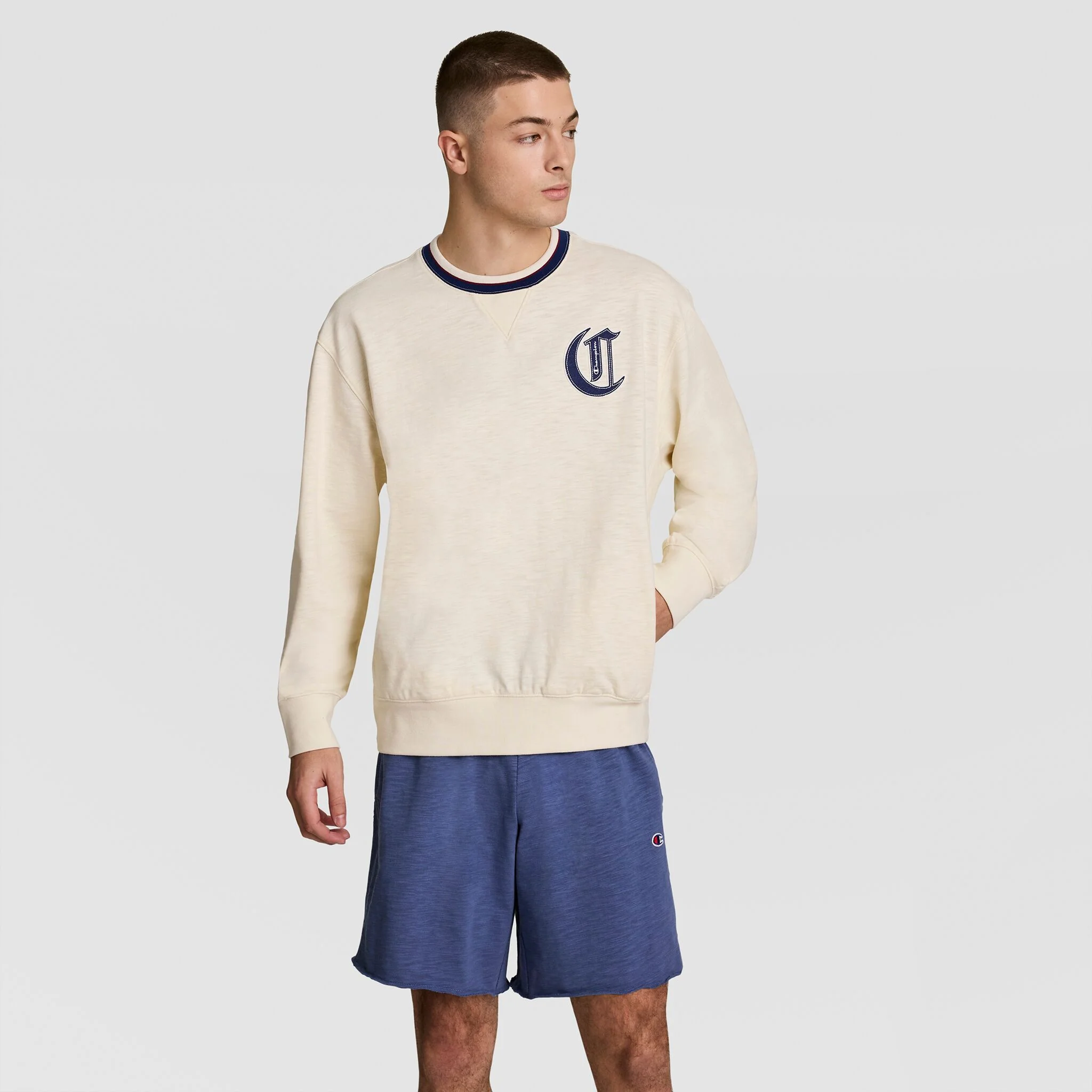 Modern Retro Washed Crew Sweatshirt, C Logo - Image 5