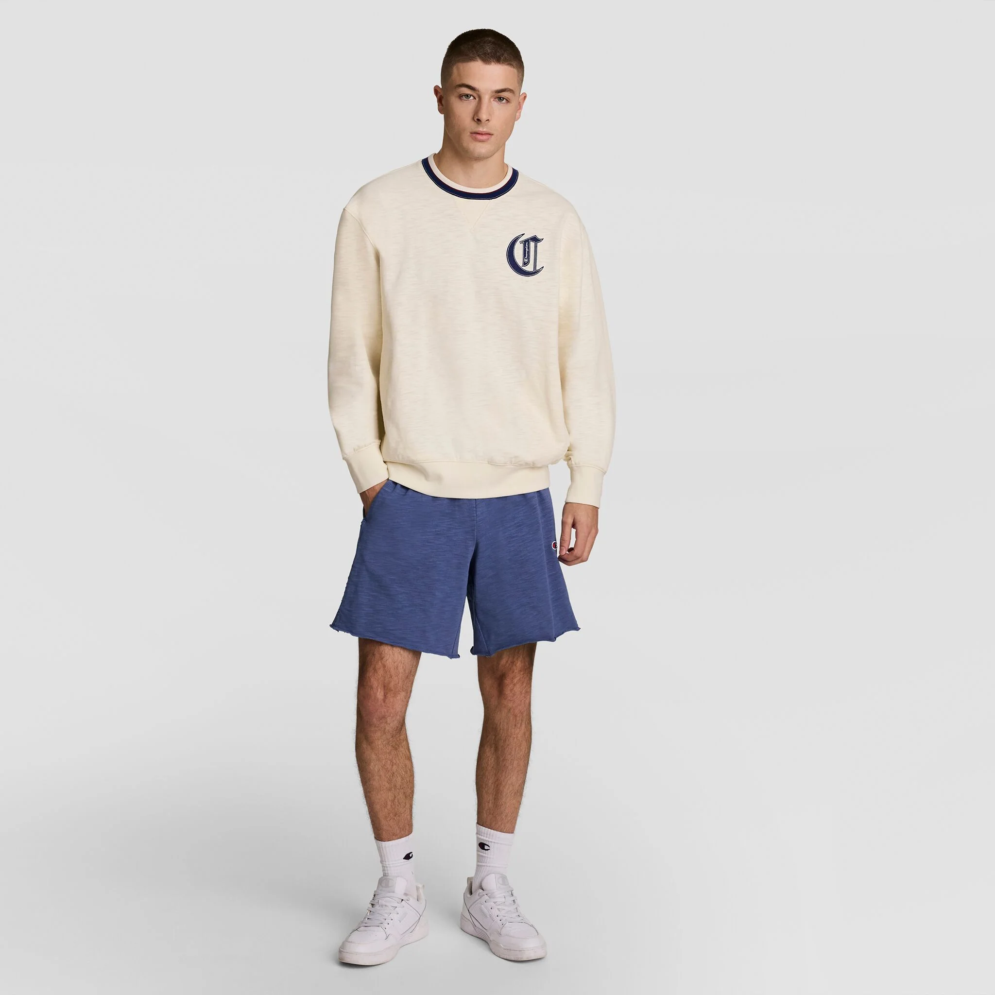 Modern Retro Washed Crew Sweatshirt, C Logo - Image 6