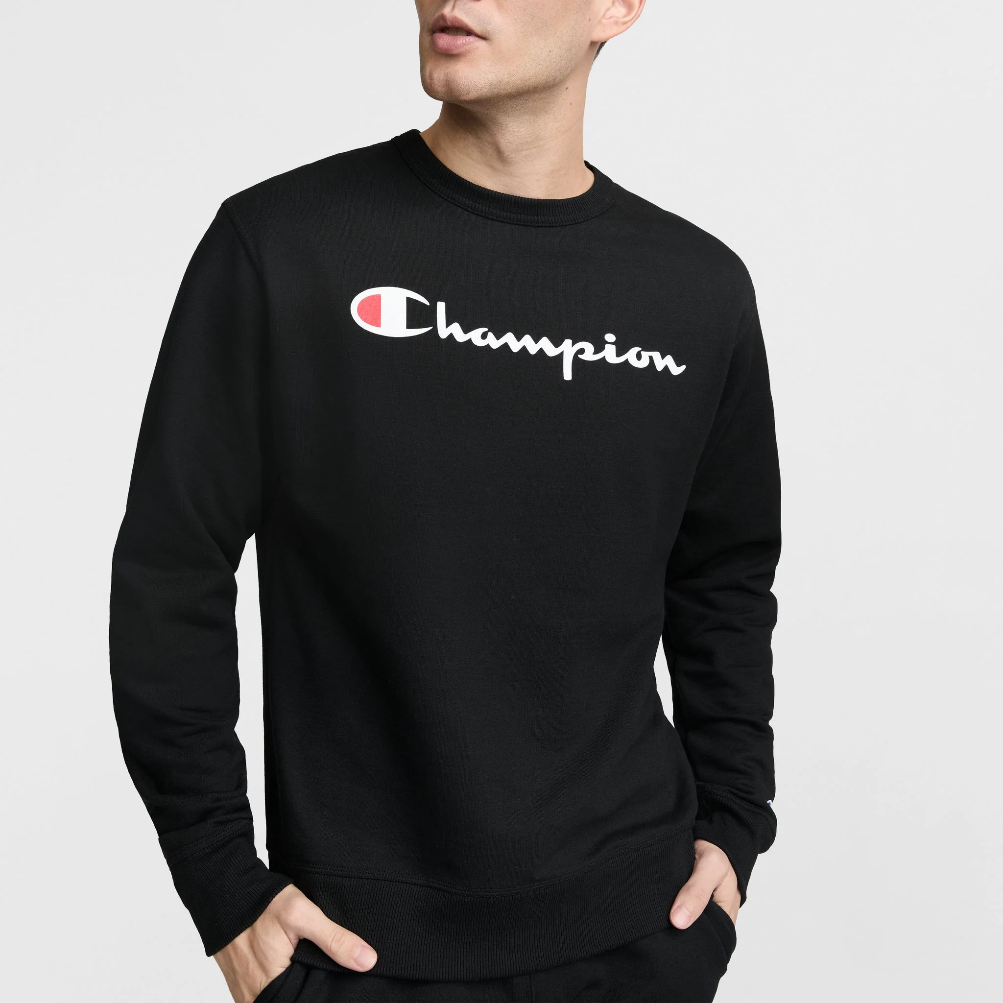 Powerblend Crewneck Sweatshirt, Script Logo - Image 3
