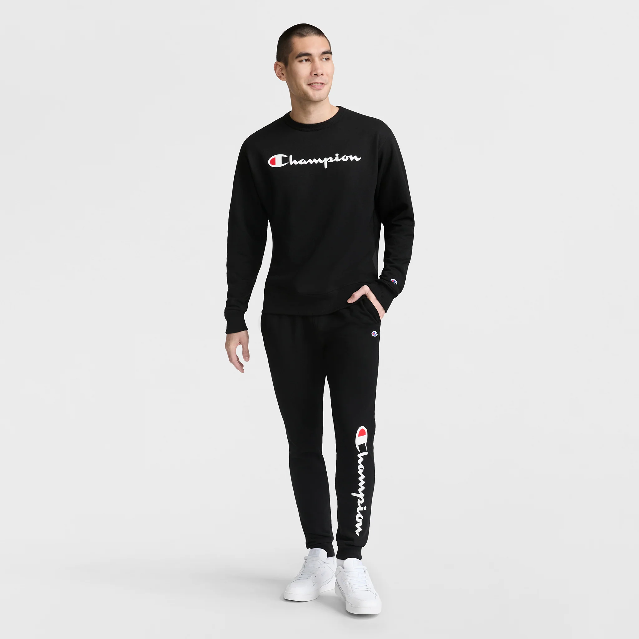 Powerblend Crewneck Sweatshirt, Script Logo - Image 5