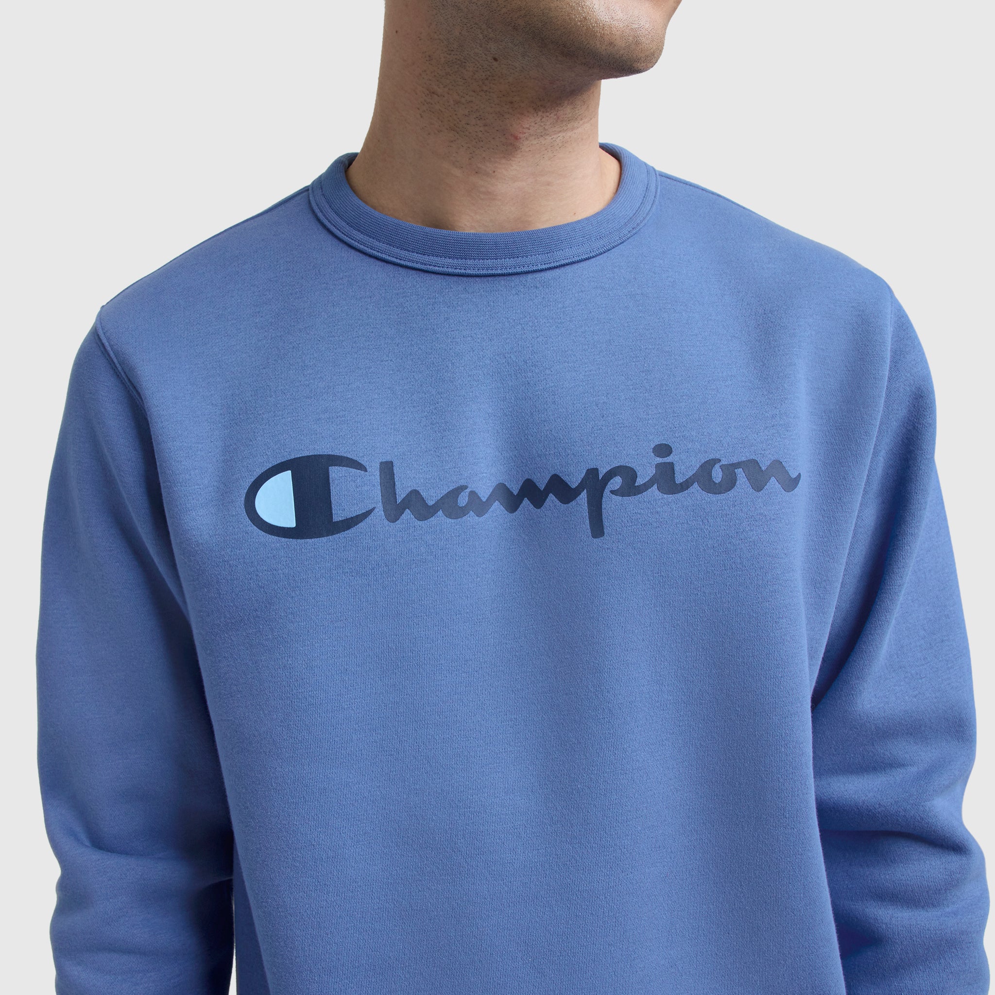 Powerblend Crewneck Sweatshirt, Script Logo - Image 4