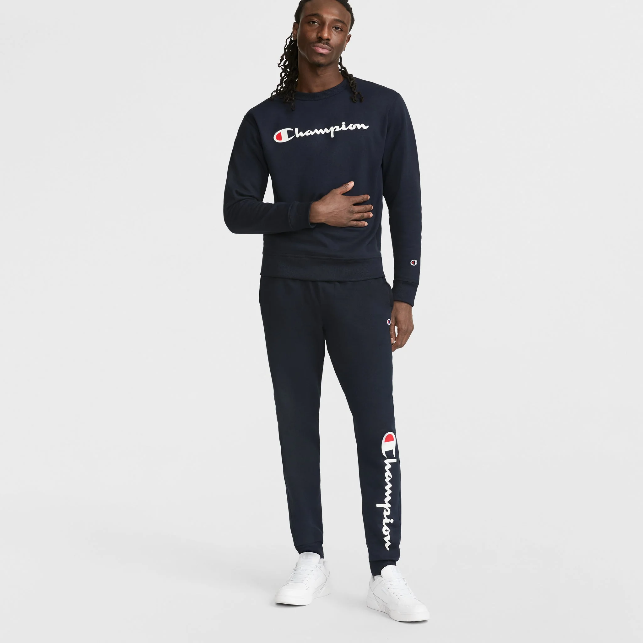 Powerblend Crewneck Sweatshirt, Script Logo - Image 3