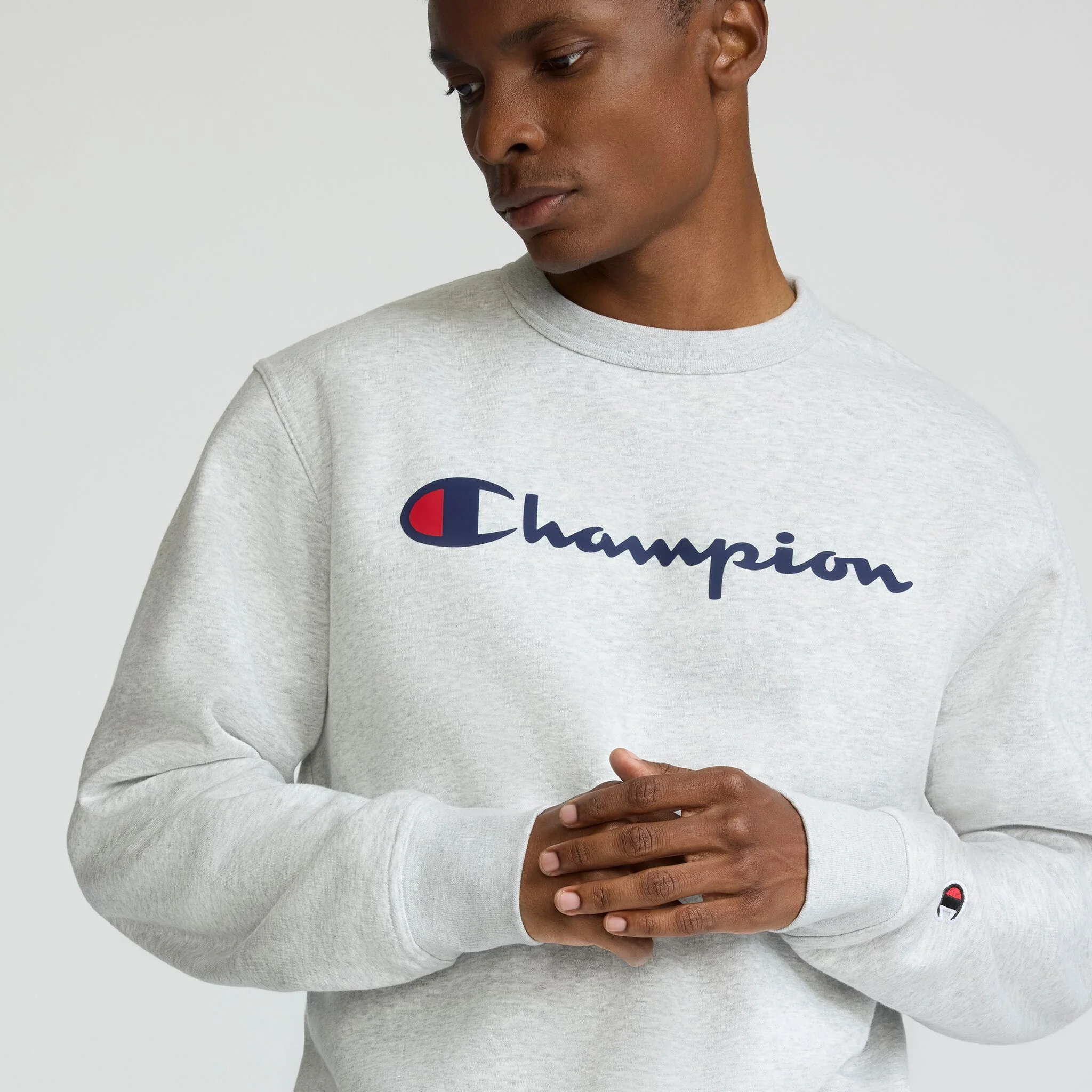 Powerblend Crewneck Sweatshirt, Script Logo - Image 3