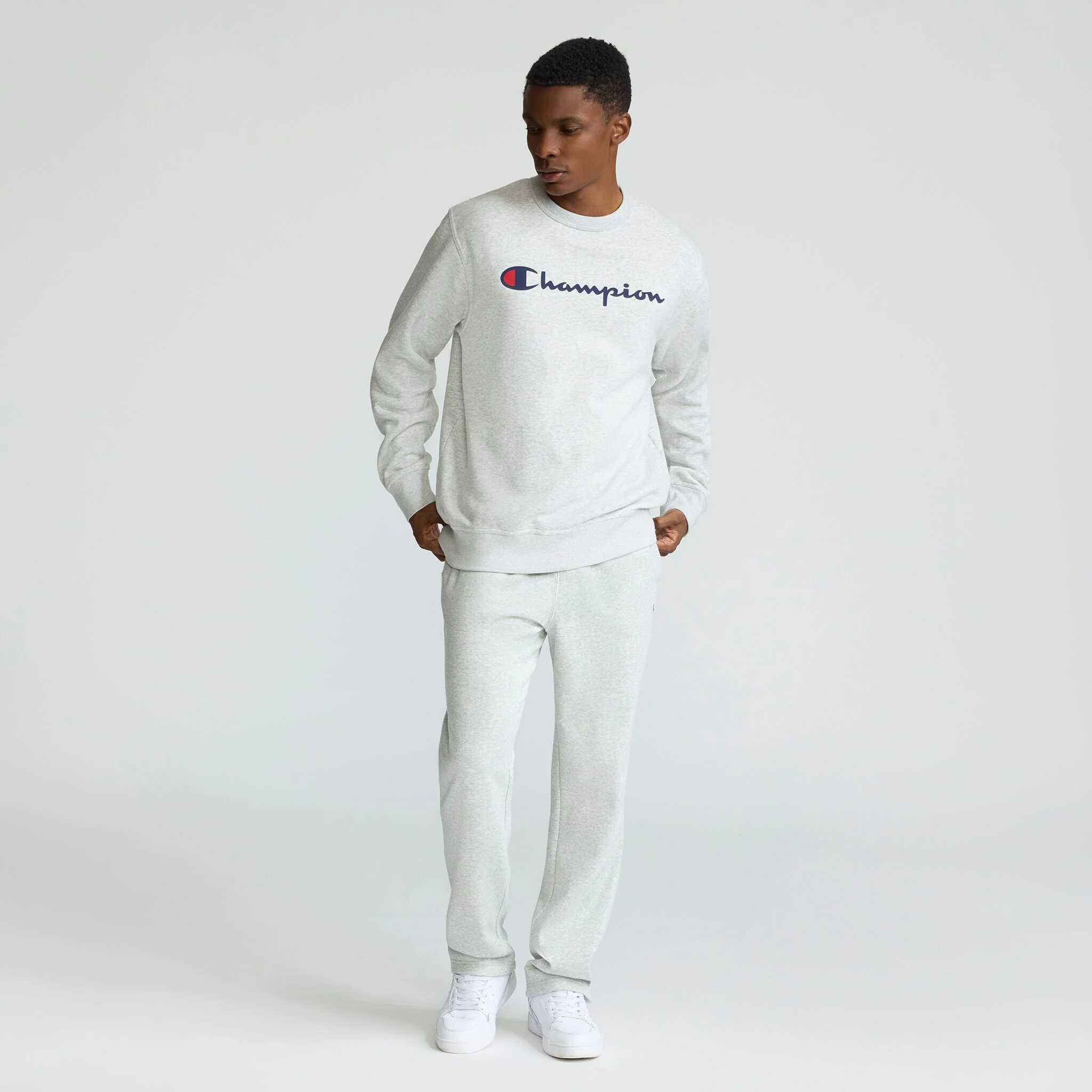 Powerblend Crewneck Sweatshirt, Script Logo - Image 4