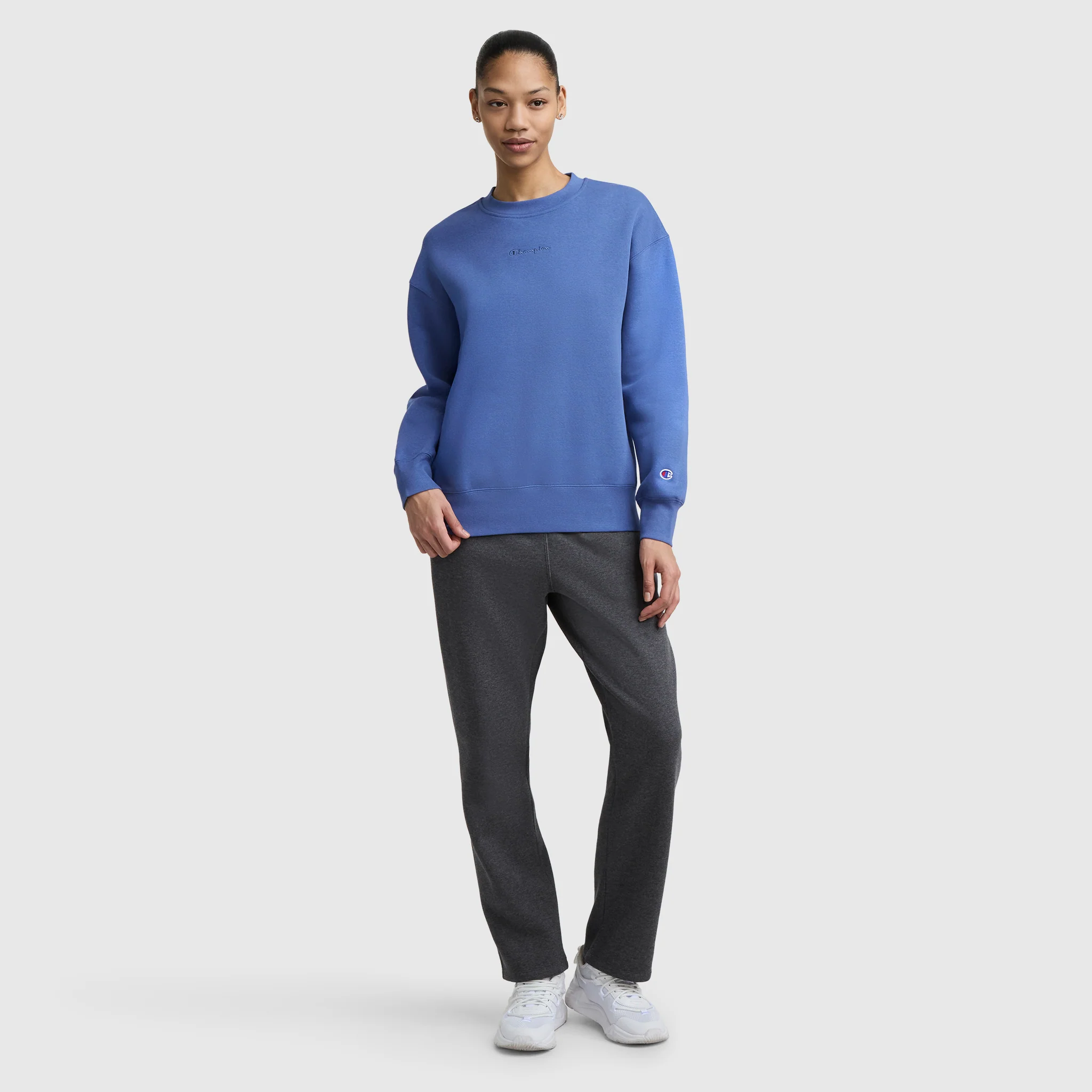 Powerblend Crewneck Sweatshirt, Embroidered Script Logo - Image 3