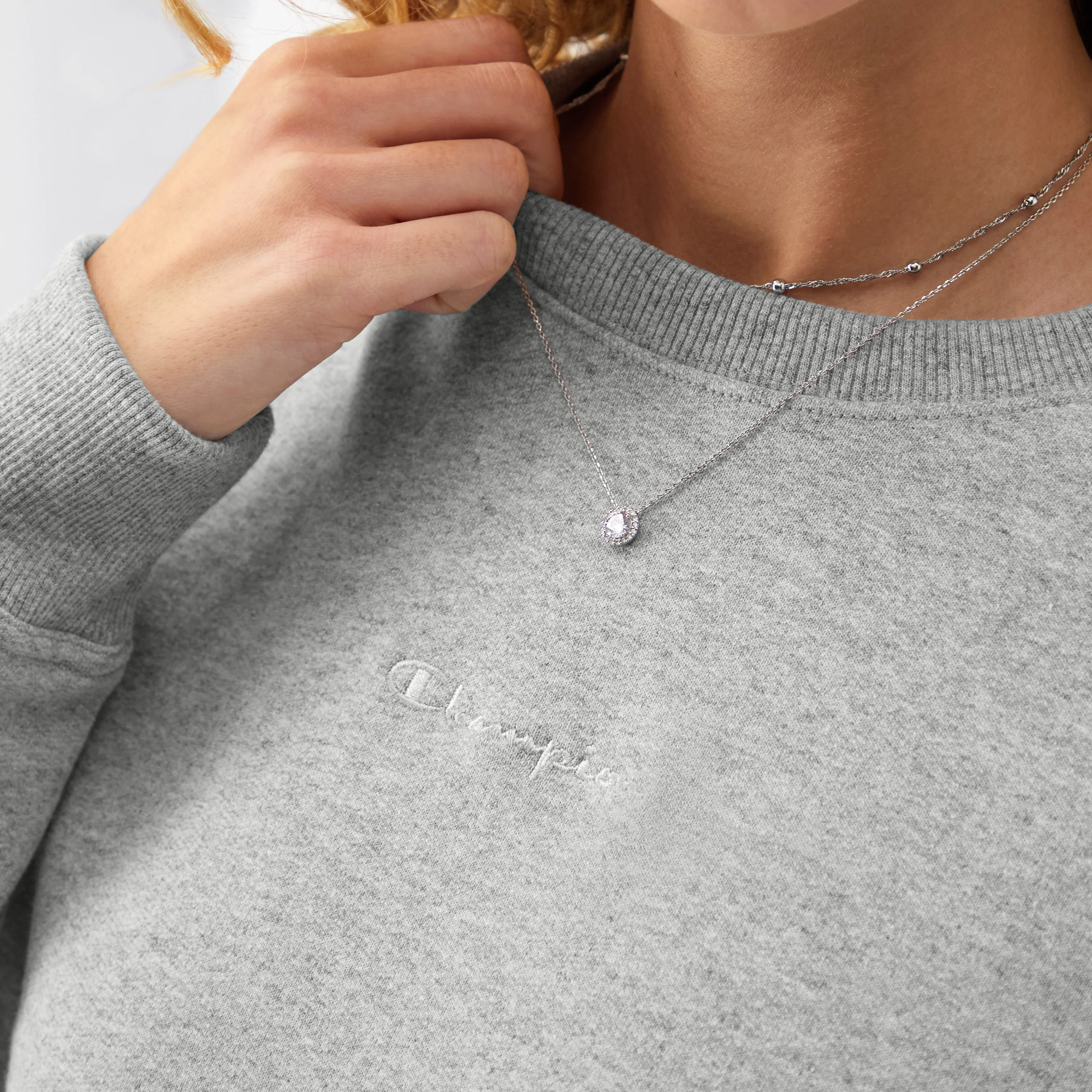 Powerblend Crewneck Sweatshirt, Embroidered Script Logo - Image 3