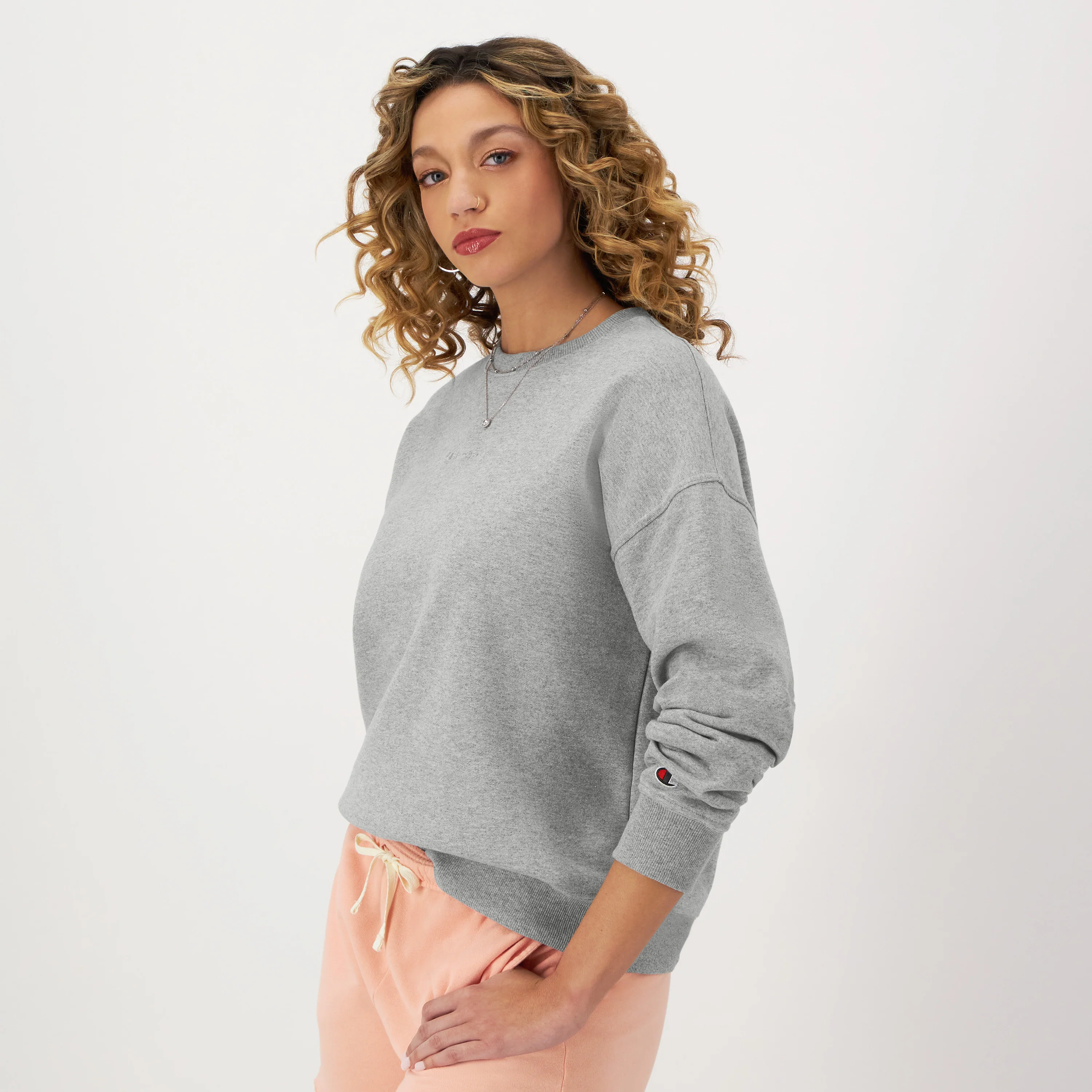 Powerblend Crewneck Sweatshirt, Embroidered Script Logo - Image 4