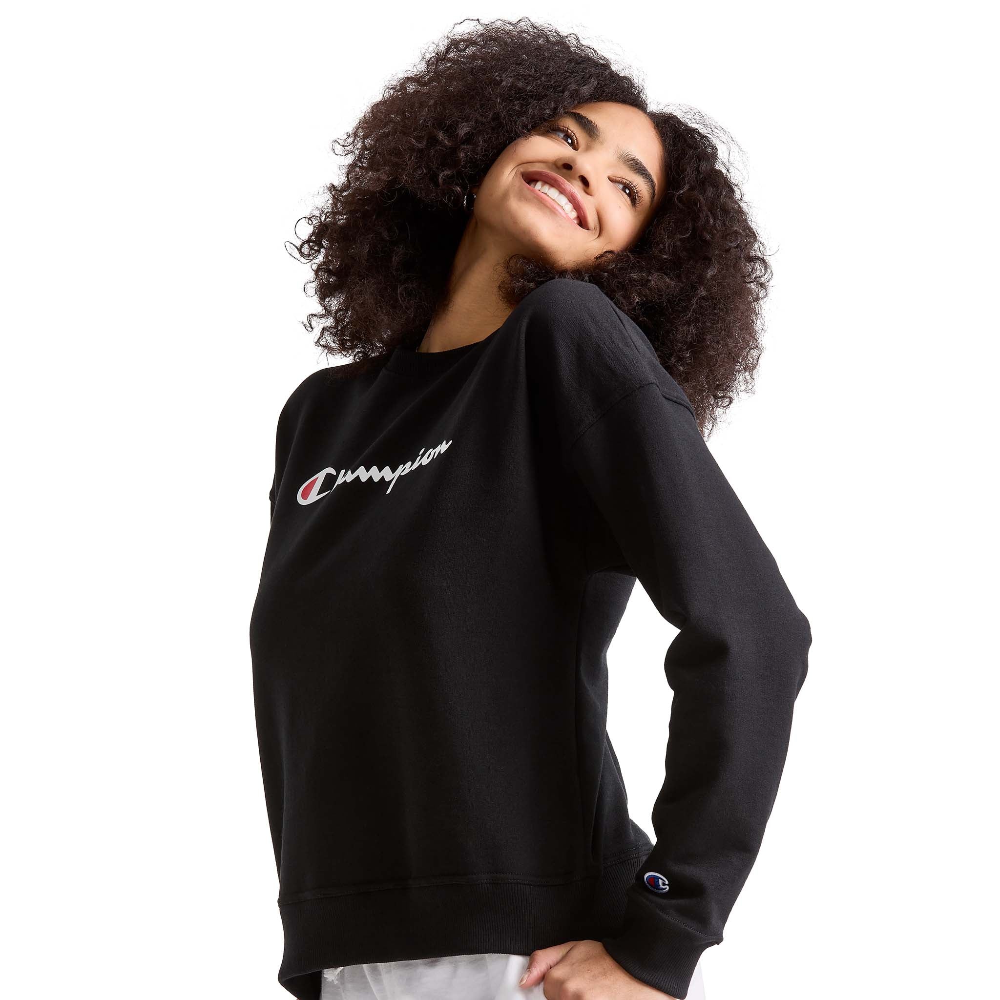 Powerblend Crewneck Sweatshirt, Script Logo - Image 2