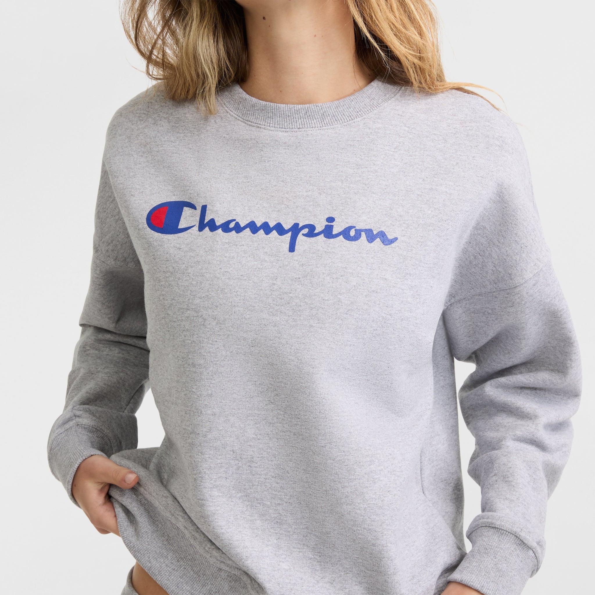 Powerblend Crewneck Sweatshirt, Script Logo - Image 3