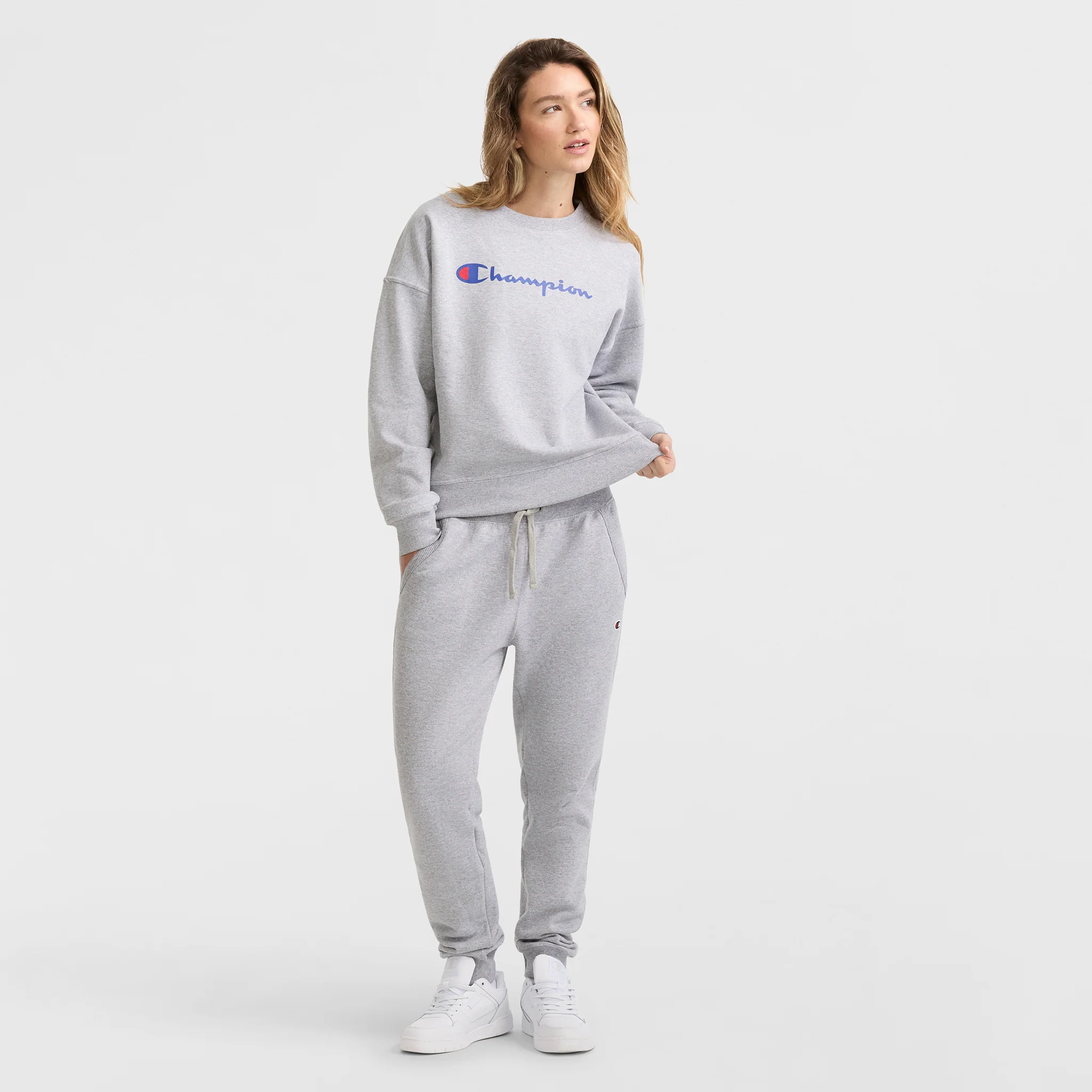 Powerblend Crewneck Sweatshirt, Script Logo - Image 4