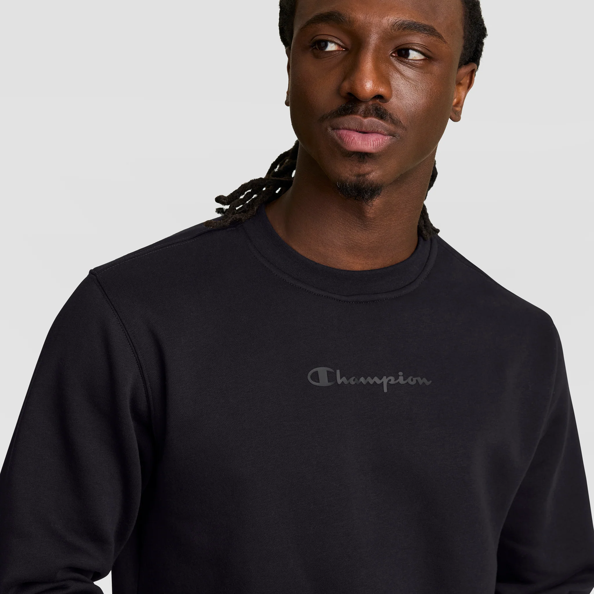 Powerblend Crewneck Sweatshirt, Tonal Script Logo - Image 3