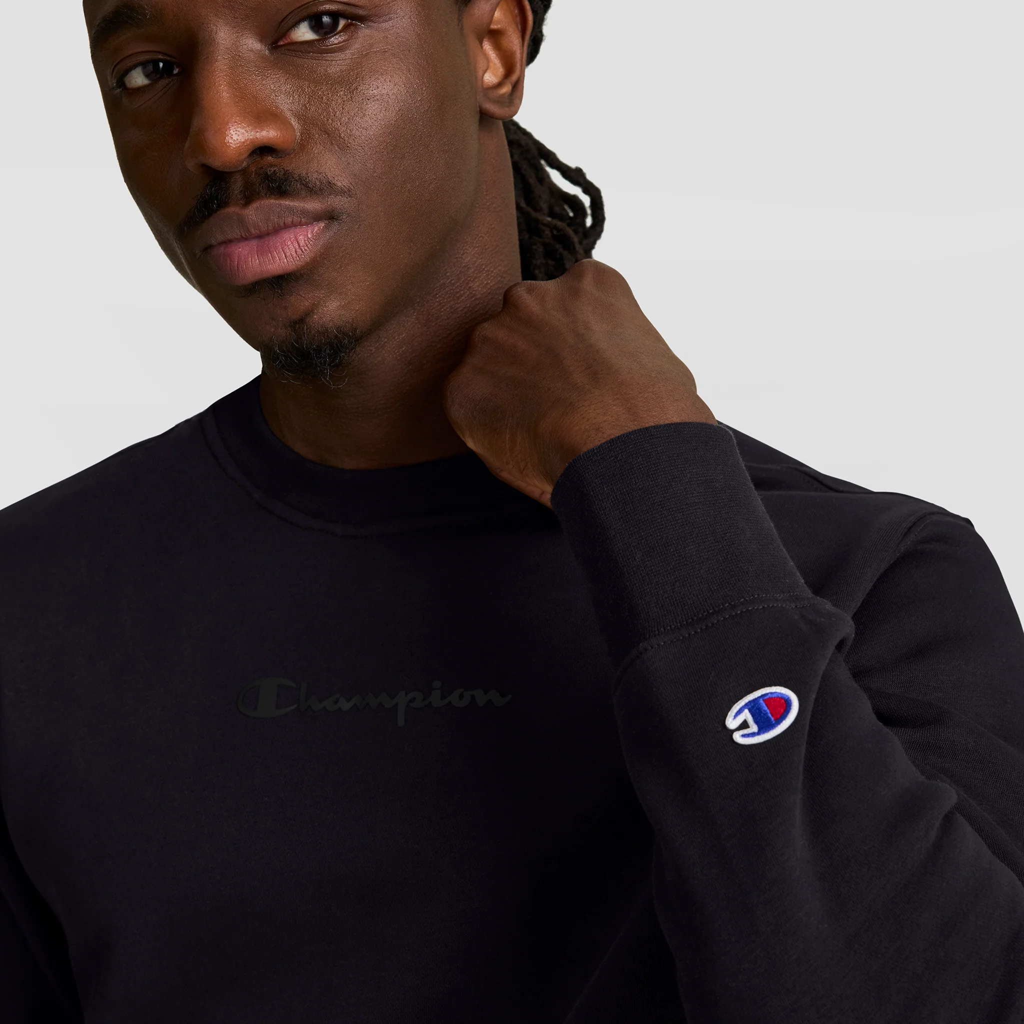 Powerblend Crewneck Sweatshirt, Tonal Script Logo - Image 4