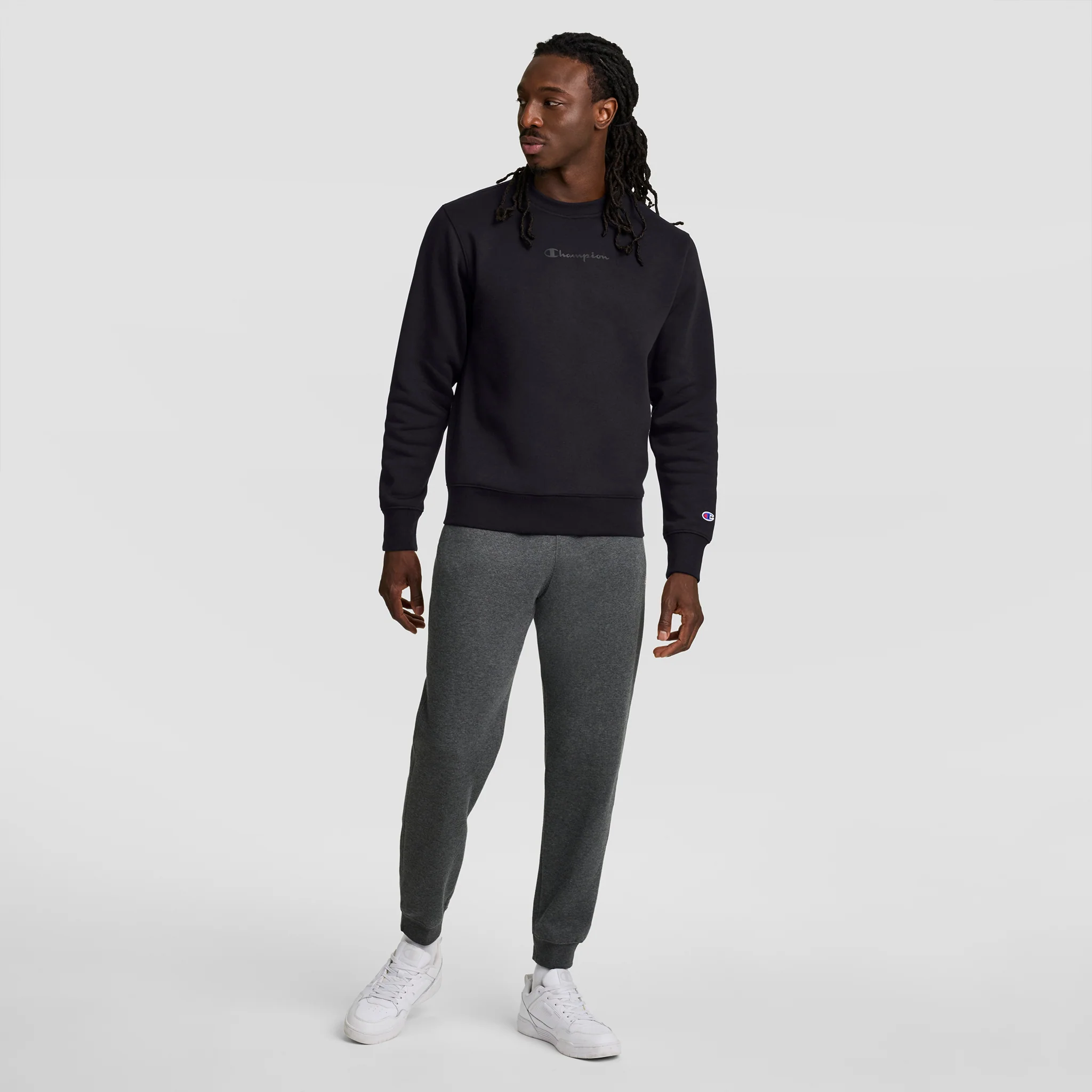 Powerblend Crewneck Sweatshirt, Tonal Script Logo - Image 6