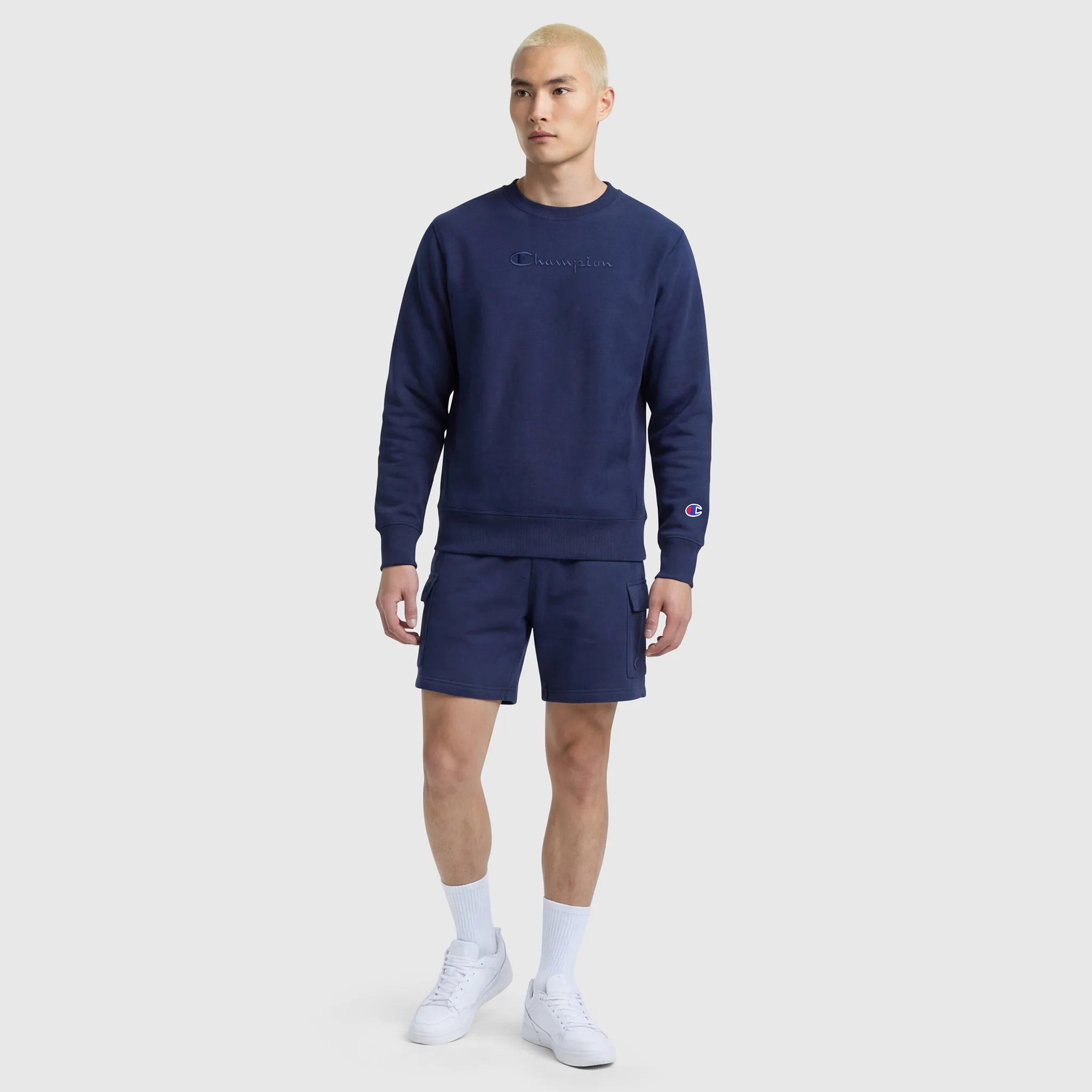 Powerblend Crewneck Sweatshirt, Tonal Script Logo - Image 5
