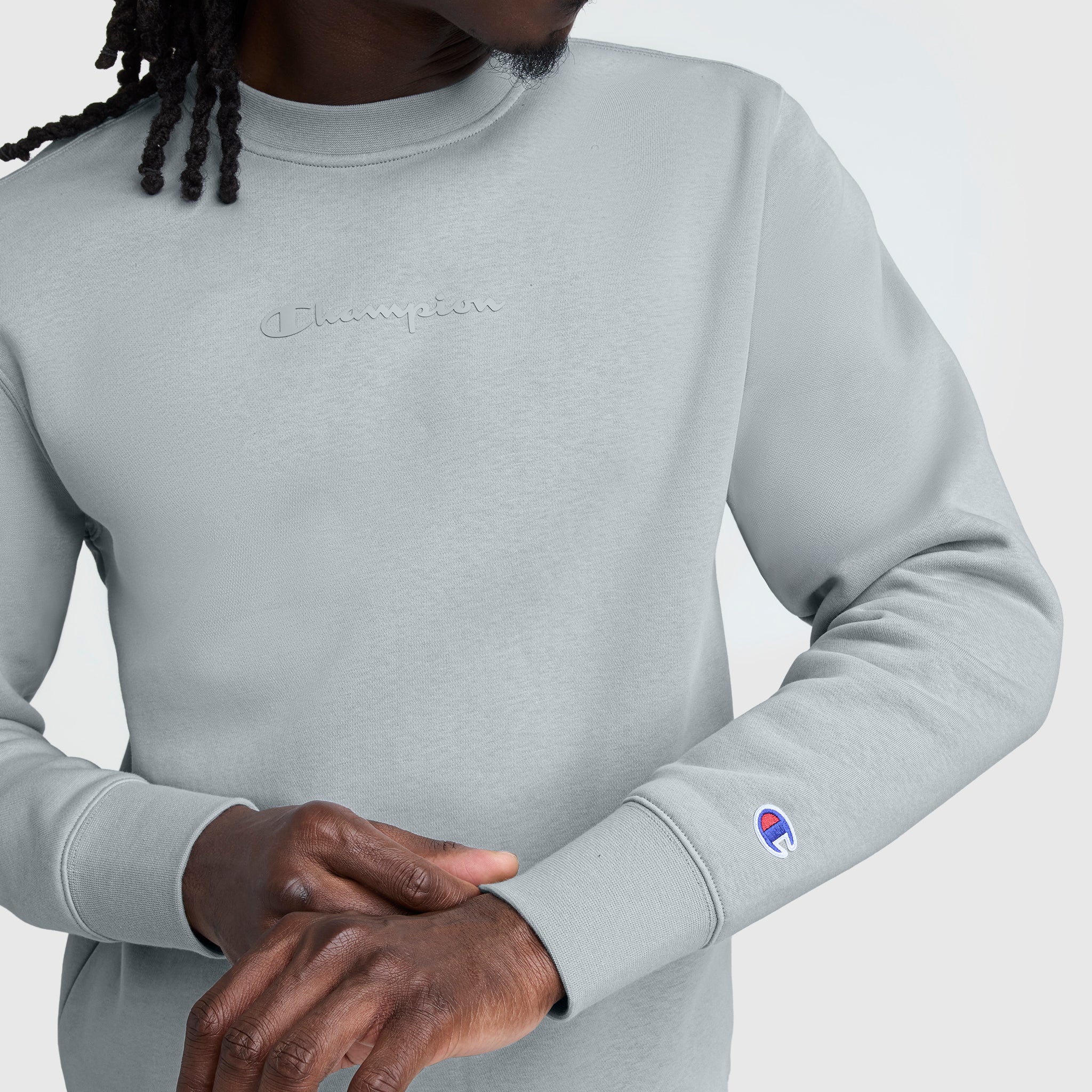 Powerblend Crewneck Sweatshirt, Tonal Script Logo - Image 4