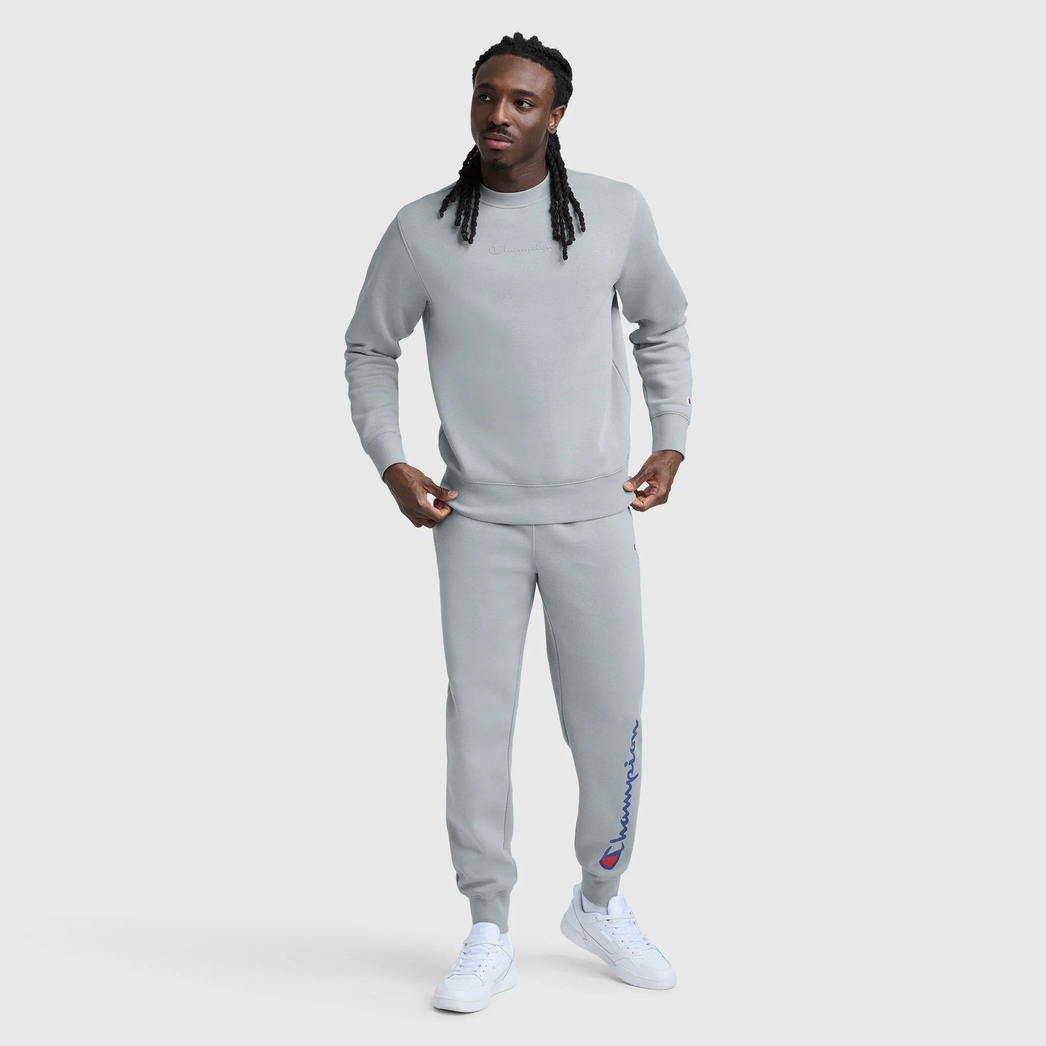 Powerblend Crewneck Sweatshirt, Tonal Script Logo - Image 5