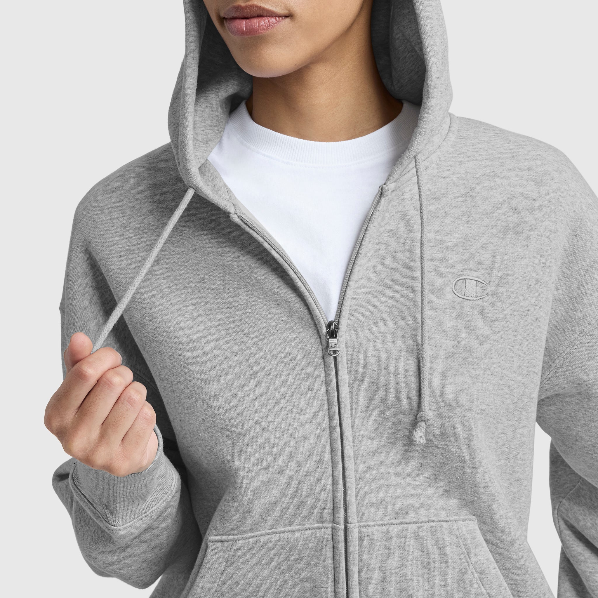 Powerblend Fleece Zip-Up Hoodie, C Logo - Image 3