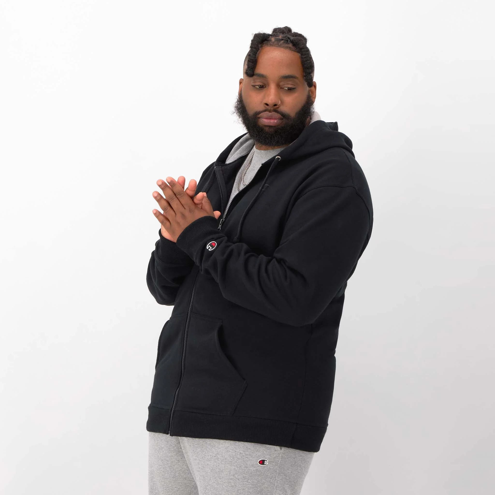 Powerblend Full-Zip Hoodie, C Logo - Big & Tall - Image 4