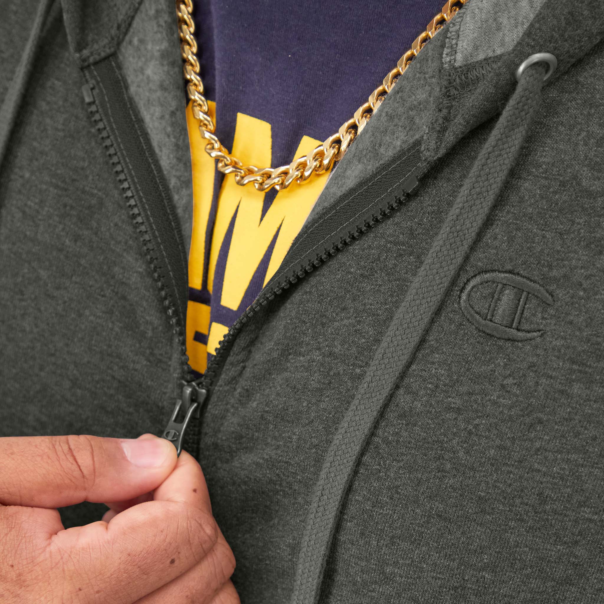 Powerblend Full-Zip Hoodie, C Logo - Big & Tall - Image 4