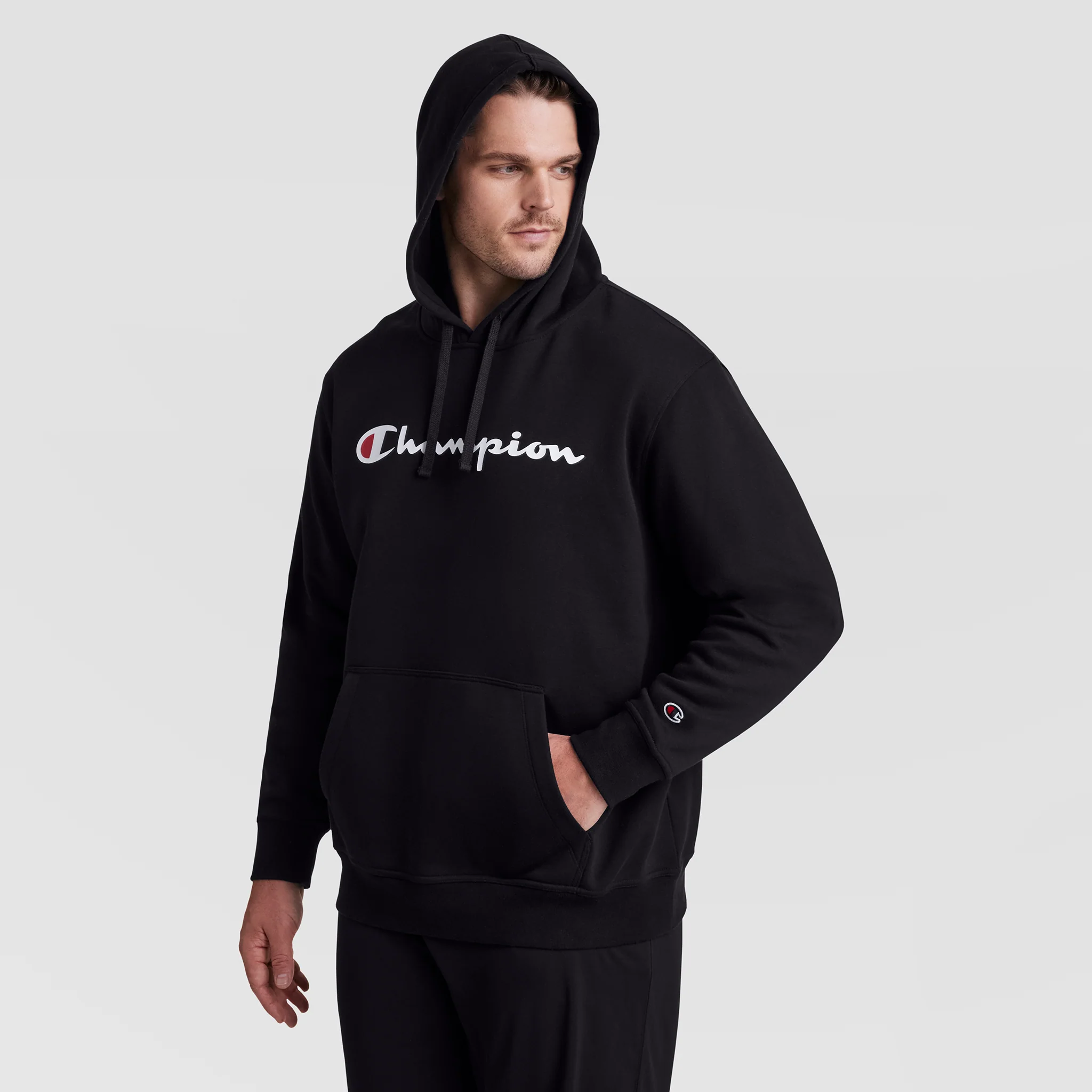 Powerblend Hoodie, Full Script Logo - Big & Tall - Image 4