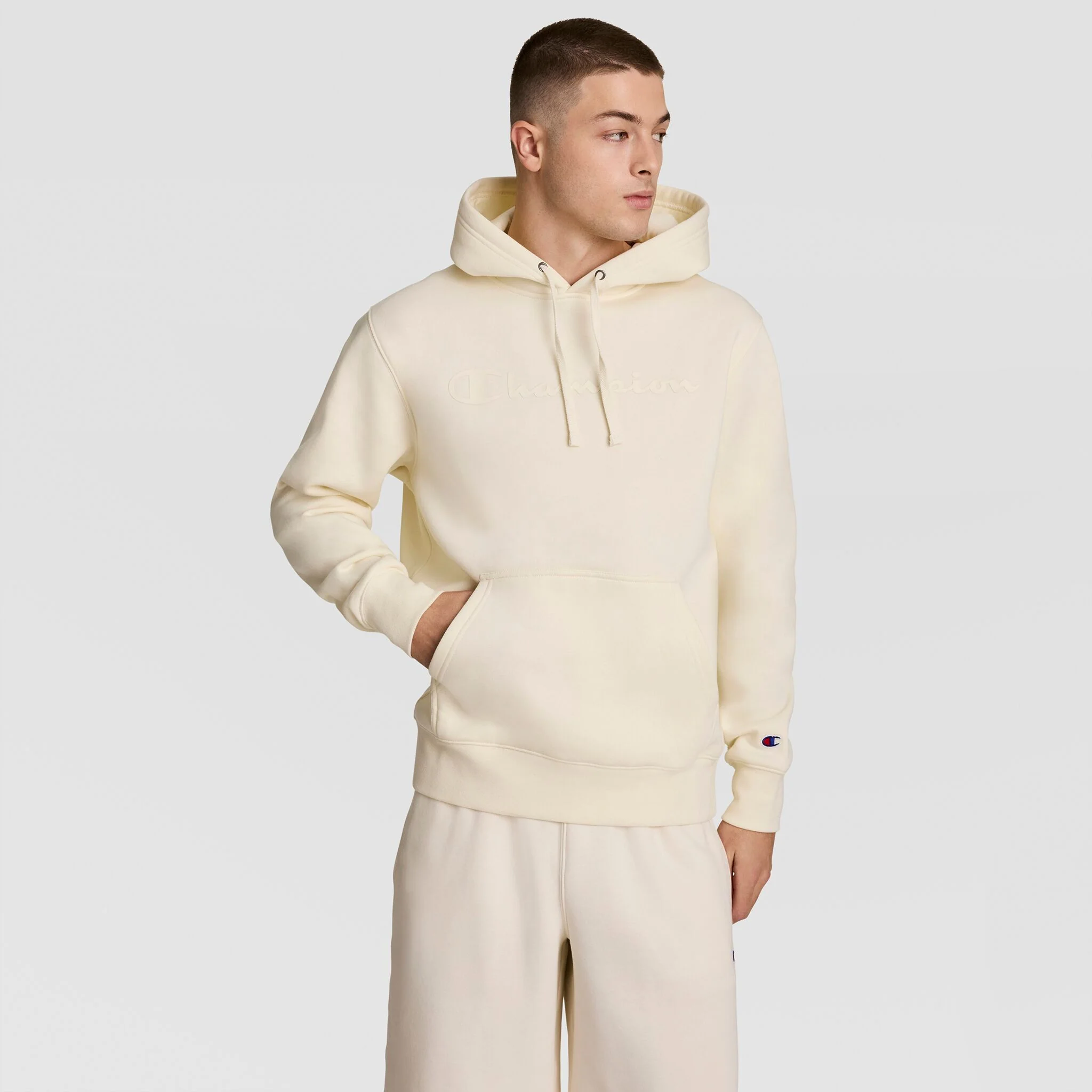 Powerblend Hoodie, Tonal Script Logo - Image 4