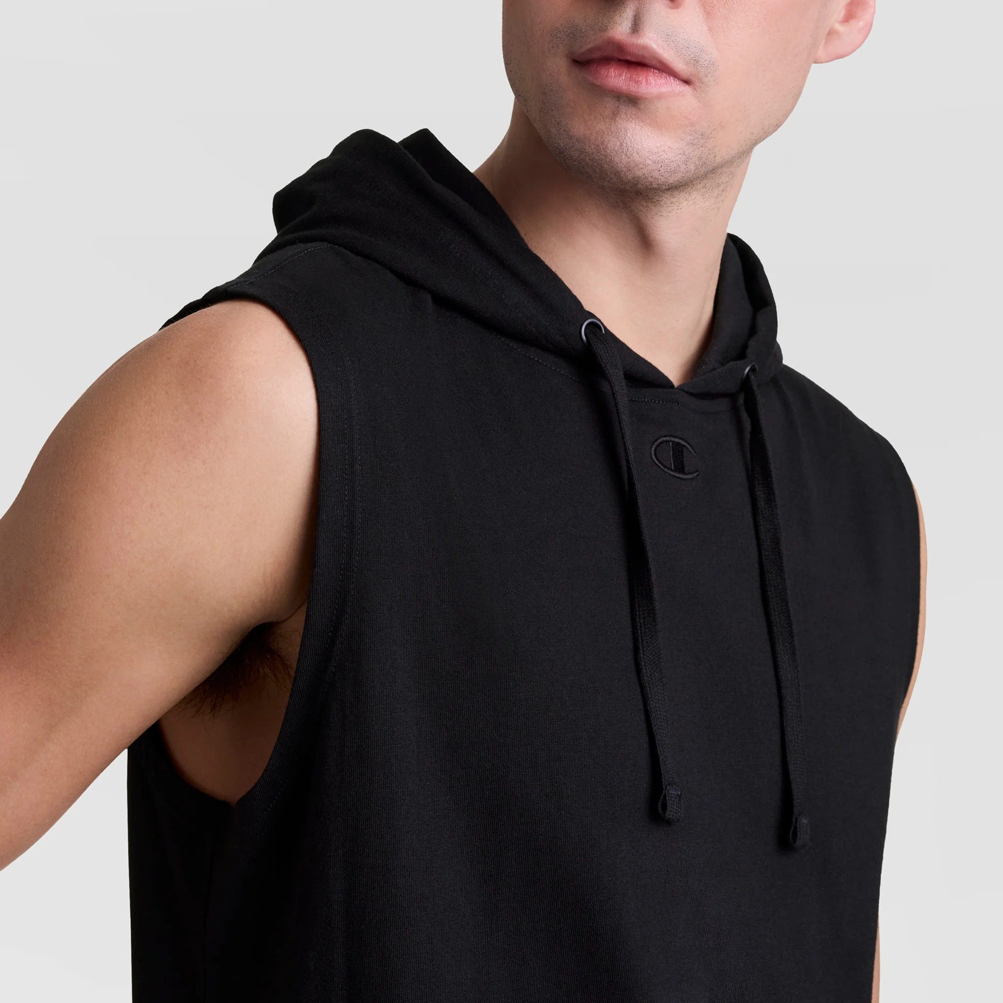 Sleeveless Hoodie, Embroidered C Logo - Image 3