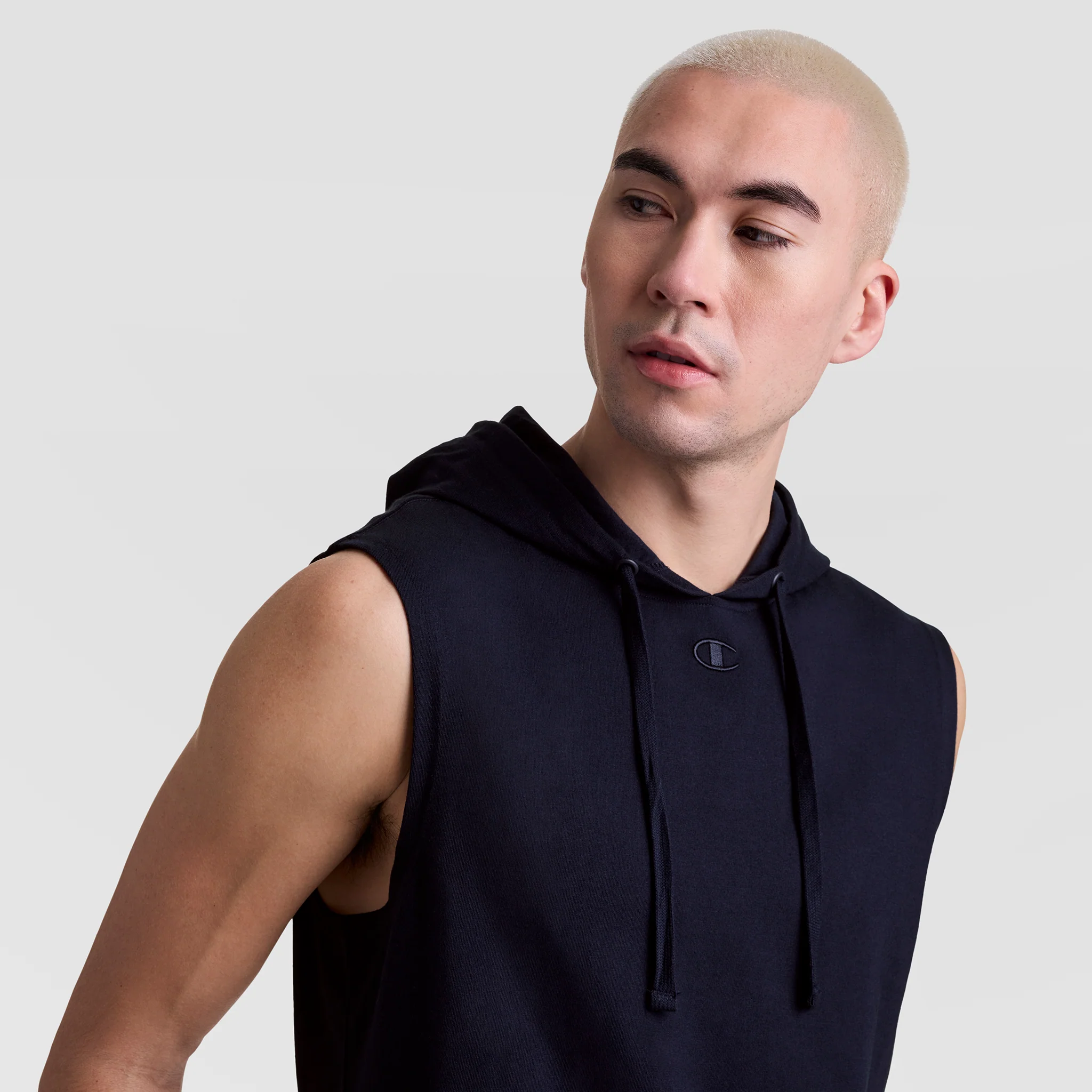 Sleeveless Hoodie, Embroidered C Logo - Image 3