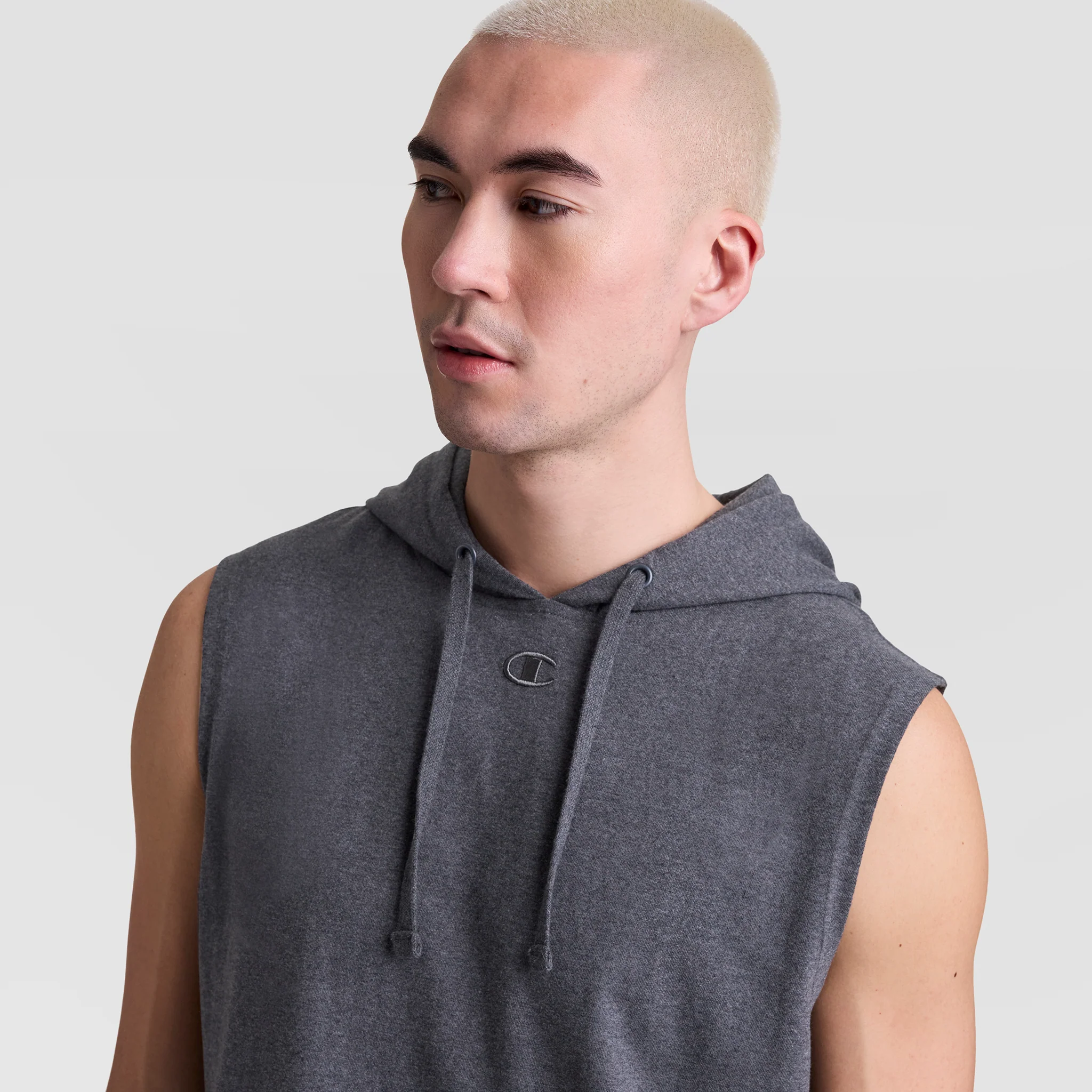 Sleeveless Hoodie, Embroidered C Logo - Image 3