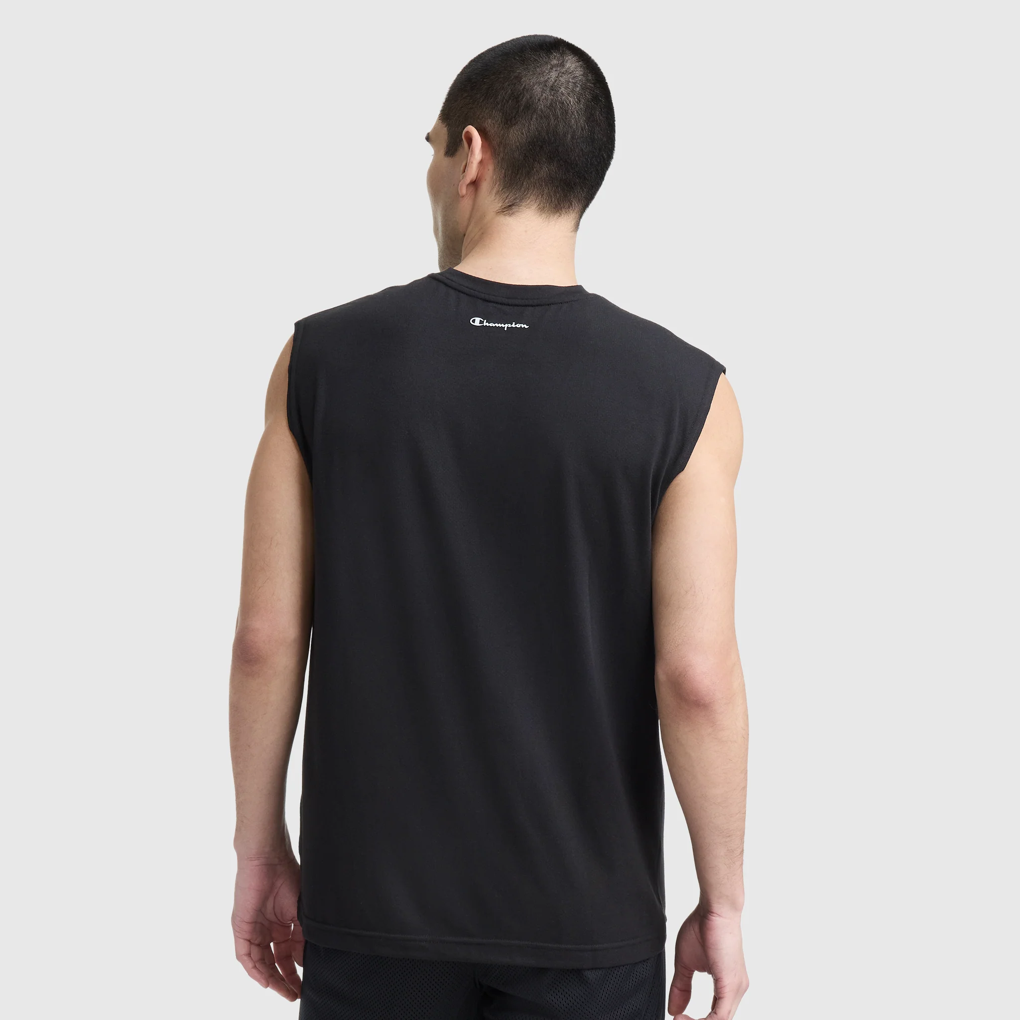 Sport Crewneck Muscle Tee, Script Logo - Image 2