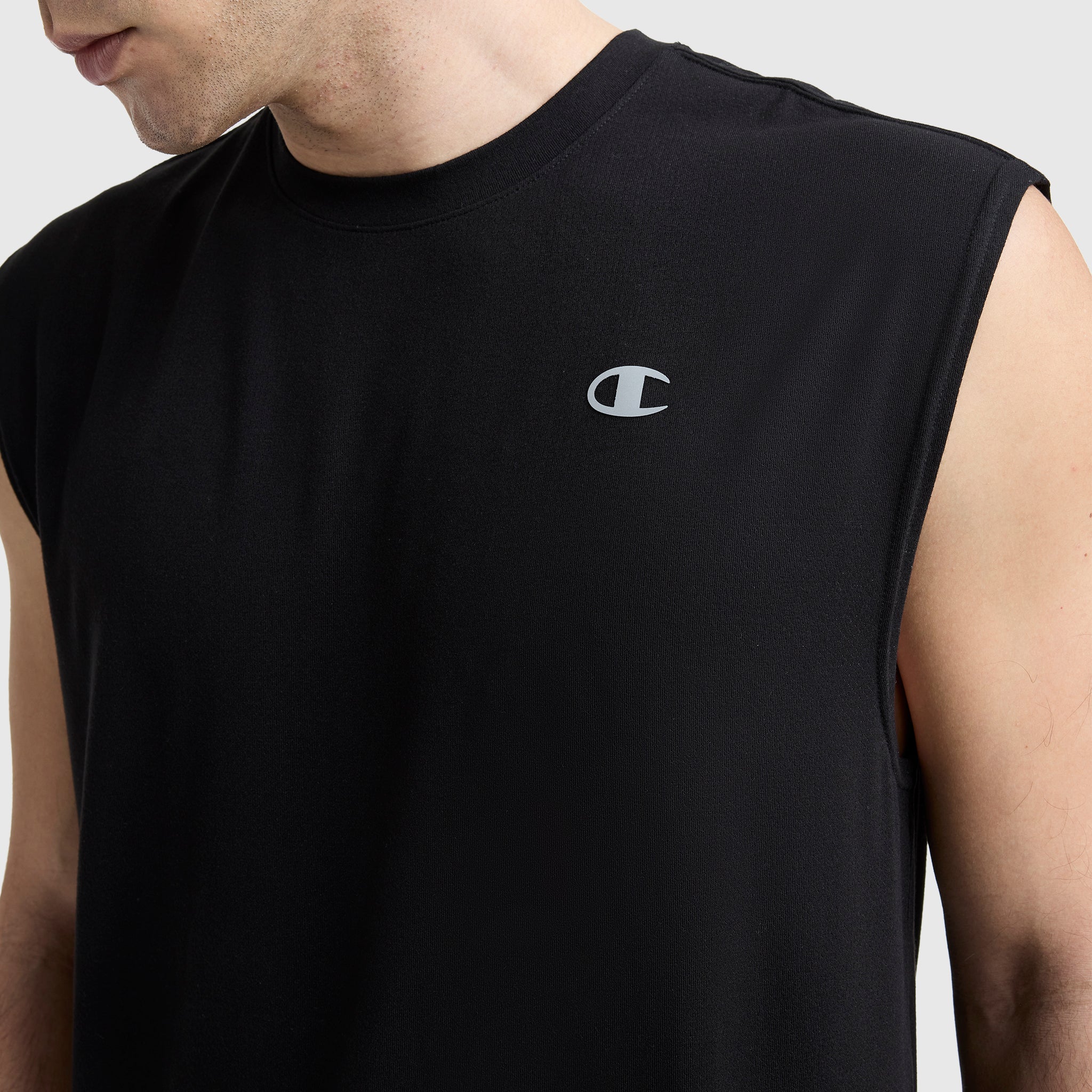 Sport Crewneck Muscle Tee, Script Logo - Image 4