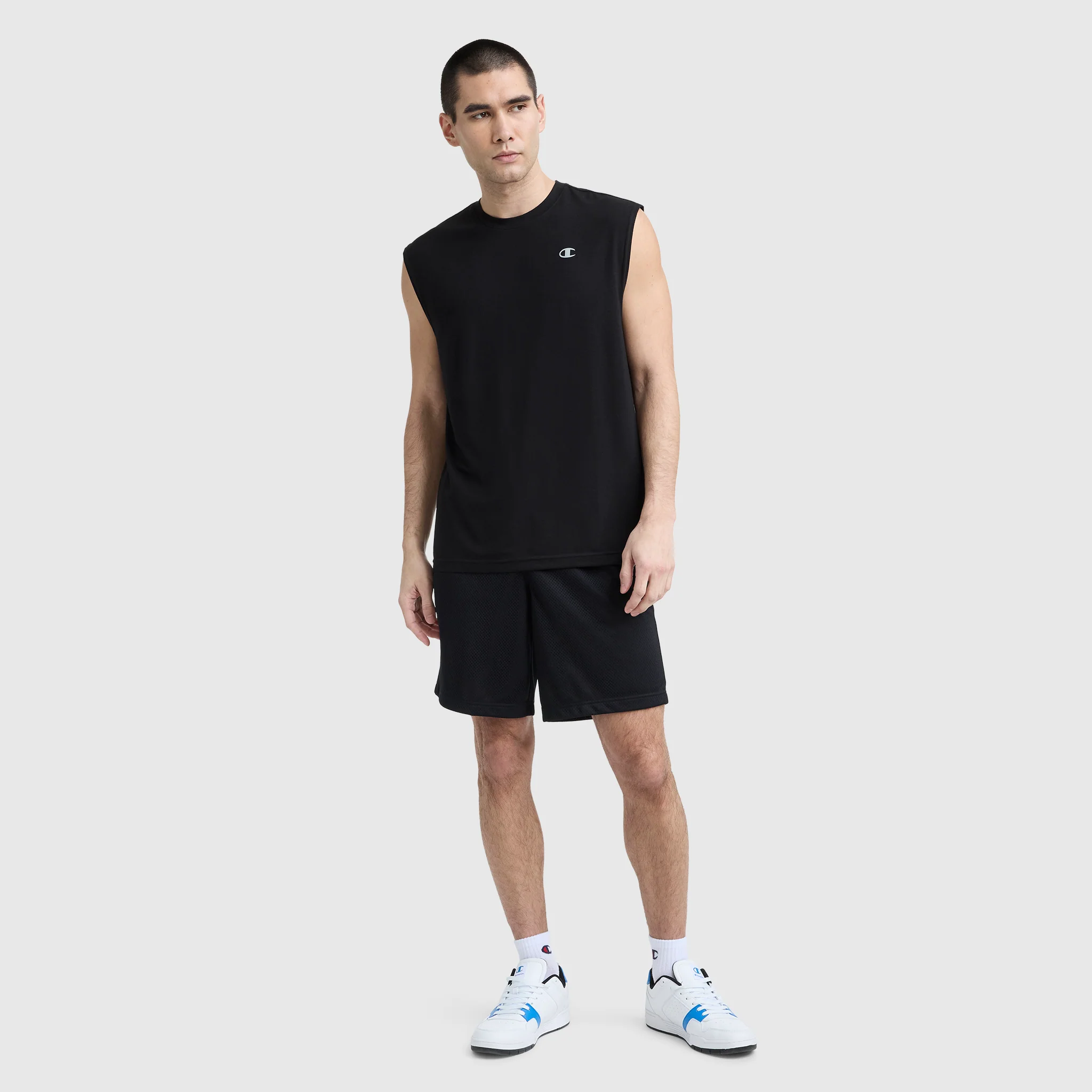 Sport Crewneck Muscle Tee, Script Logo - Image 5